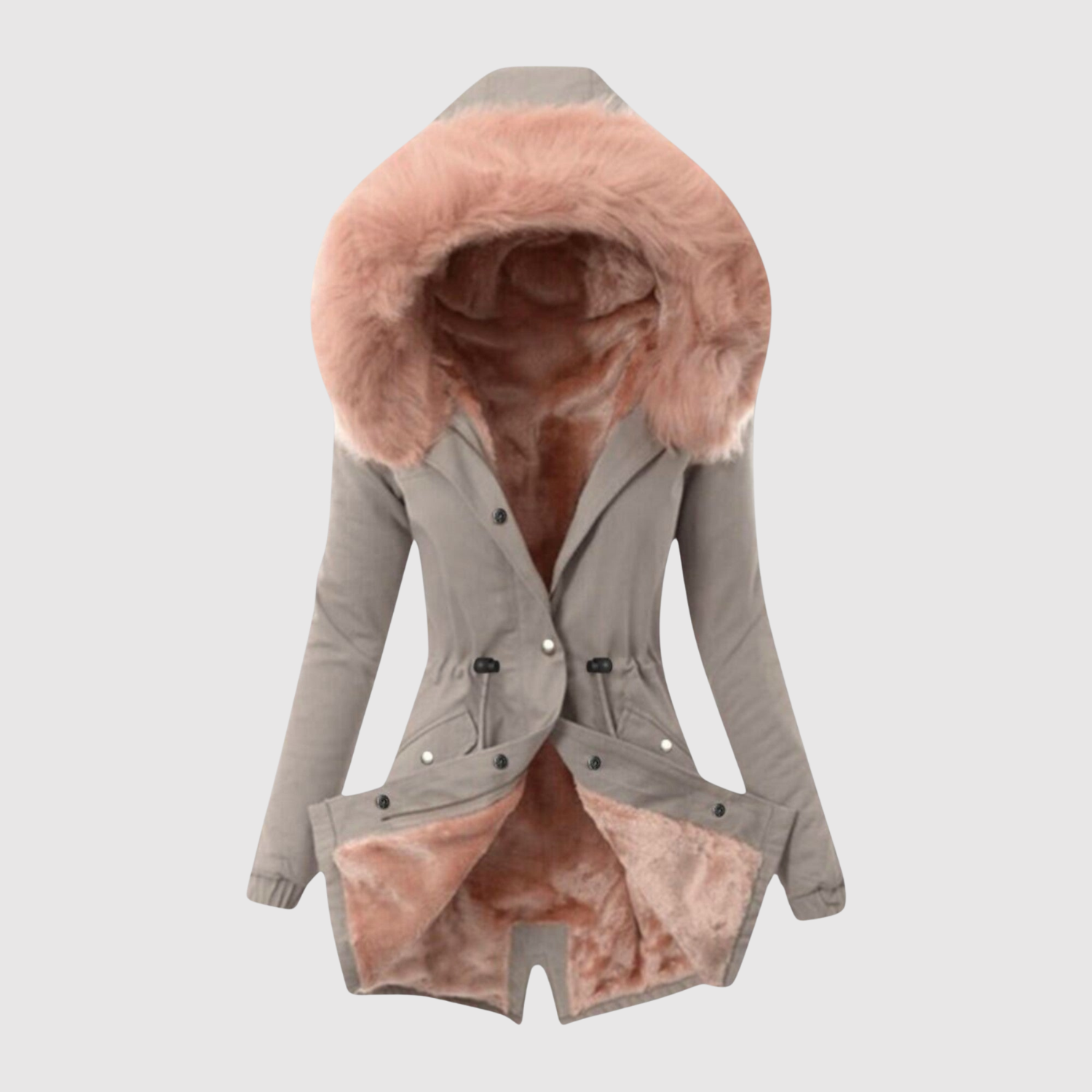 Jelena – Asymetrická bunda z umělé kůže s pasovými švy