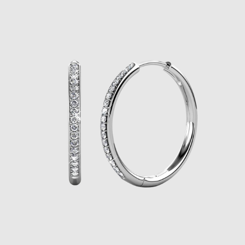 Elisa – Klasické kruhové náušnice s krystaly