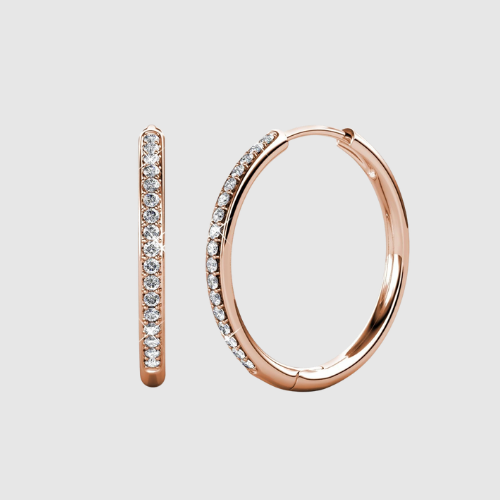 Elisa – Klasické kruhové náušnice s krystaly