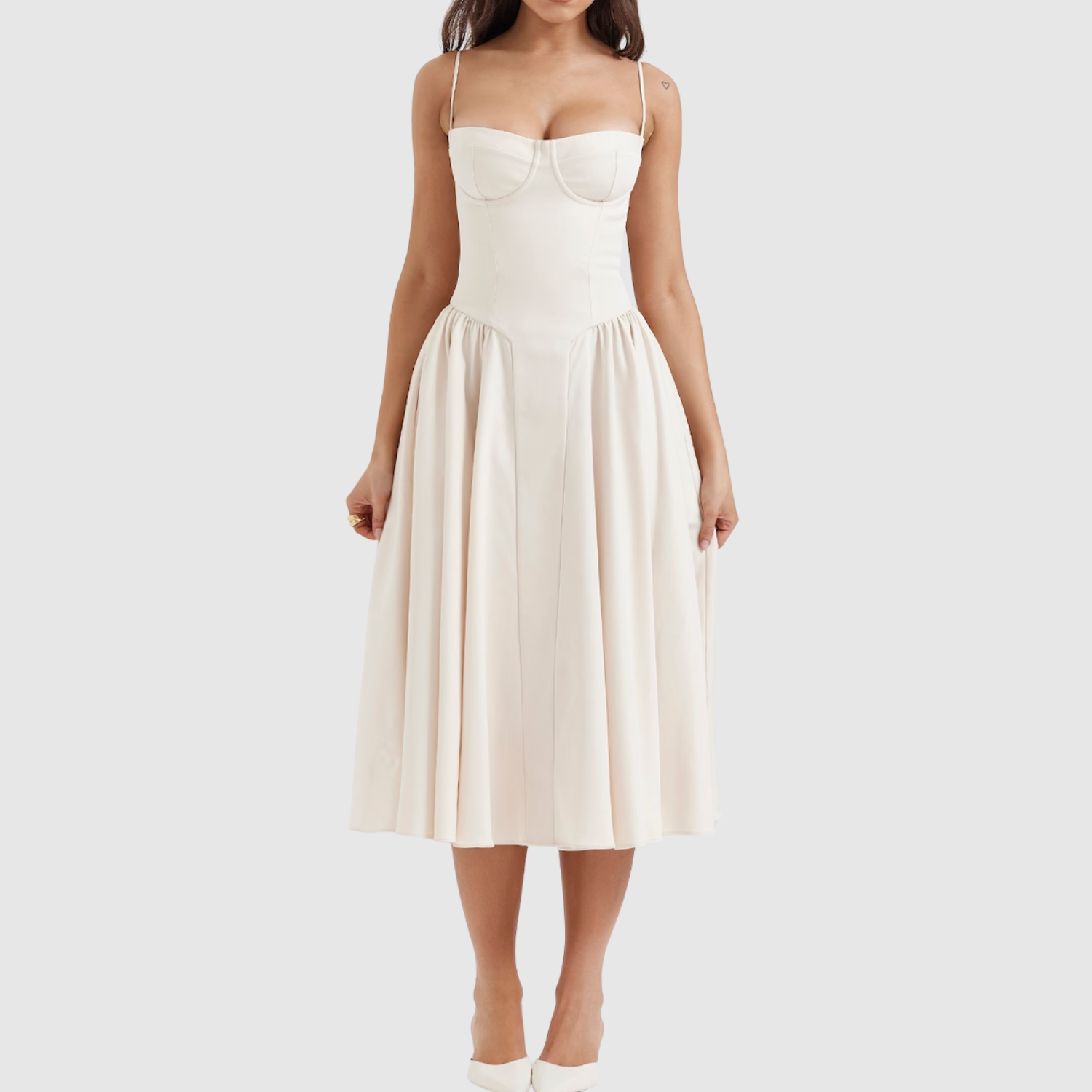 Eliška – Elegantní šaty s spadlými ramínky