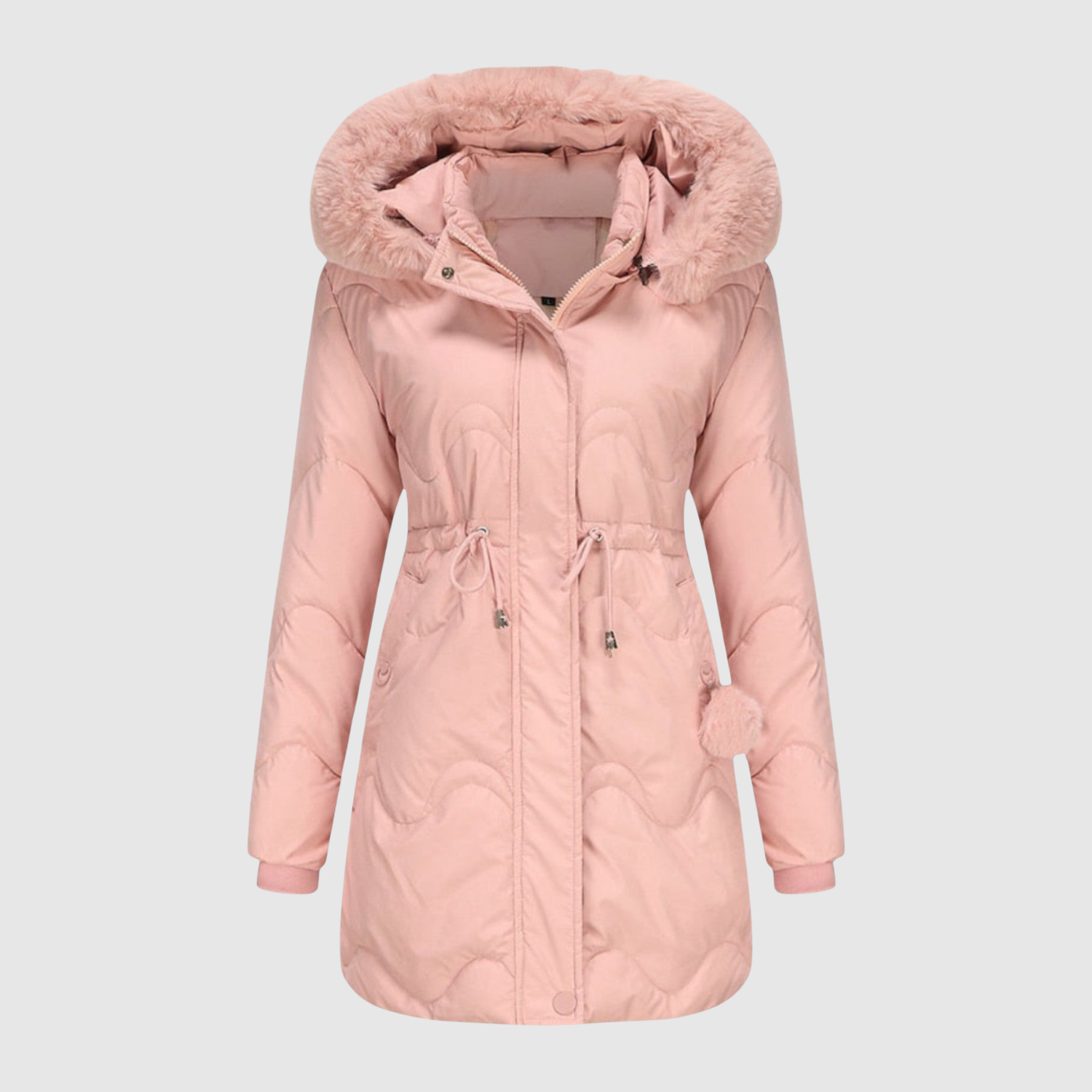 Jelena – Parka s huňatým límcem a prošívaným teplem