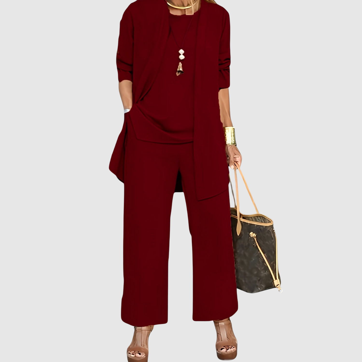 Natálie – Sada s krátkým rukávem a rovnými kalhotami