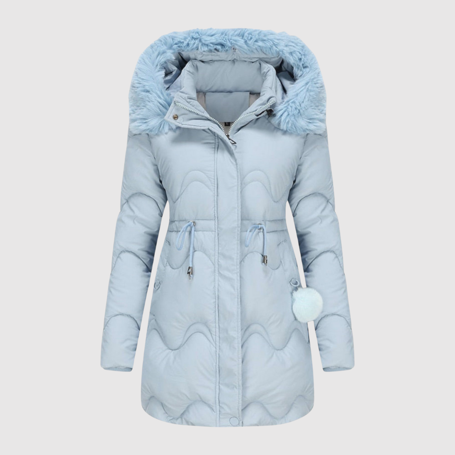 Jelena – Parka s huňatým límcem a prošívaným teplem