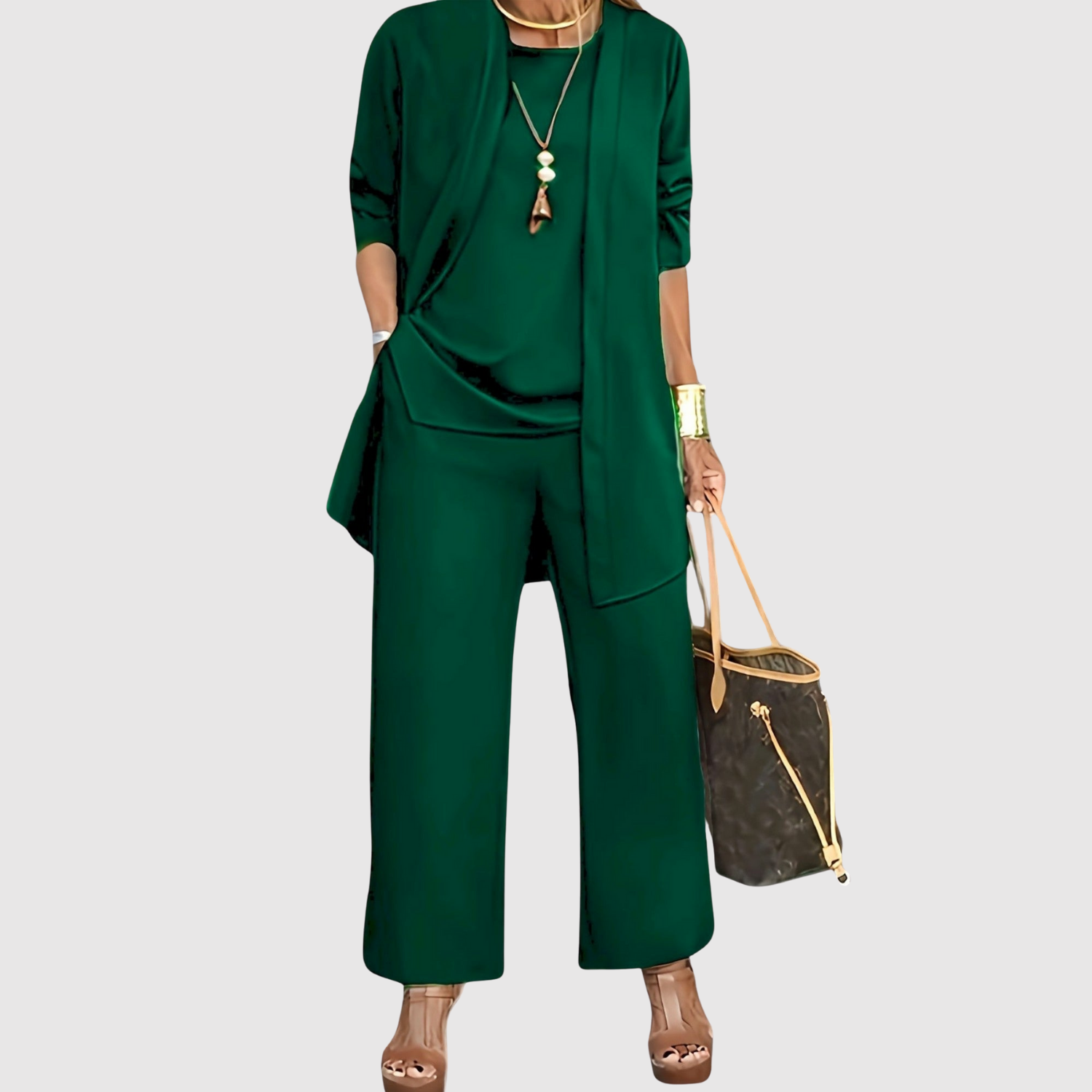 Natálie – Sada s krátkým rukávem a rovnými kalhotami