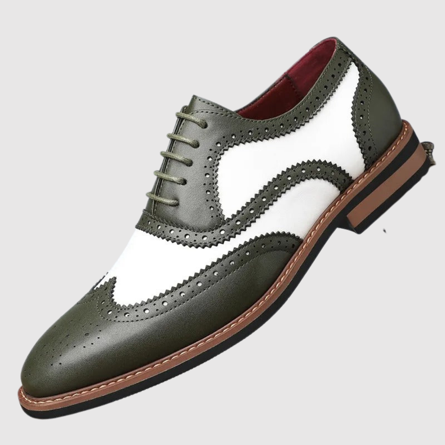 Viktor – Pánské boty z dvoubarevné kůže s vyšívanými detaily