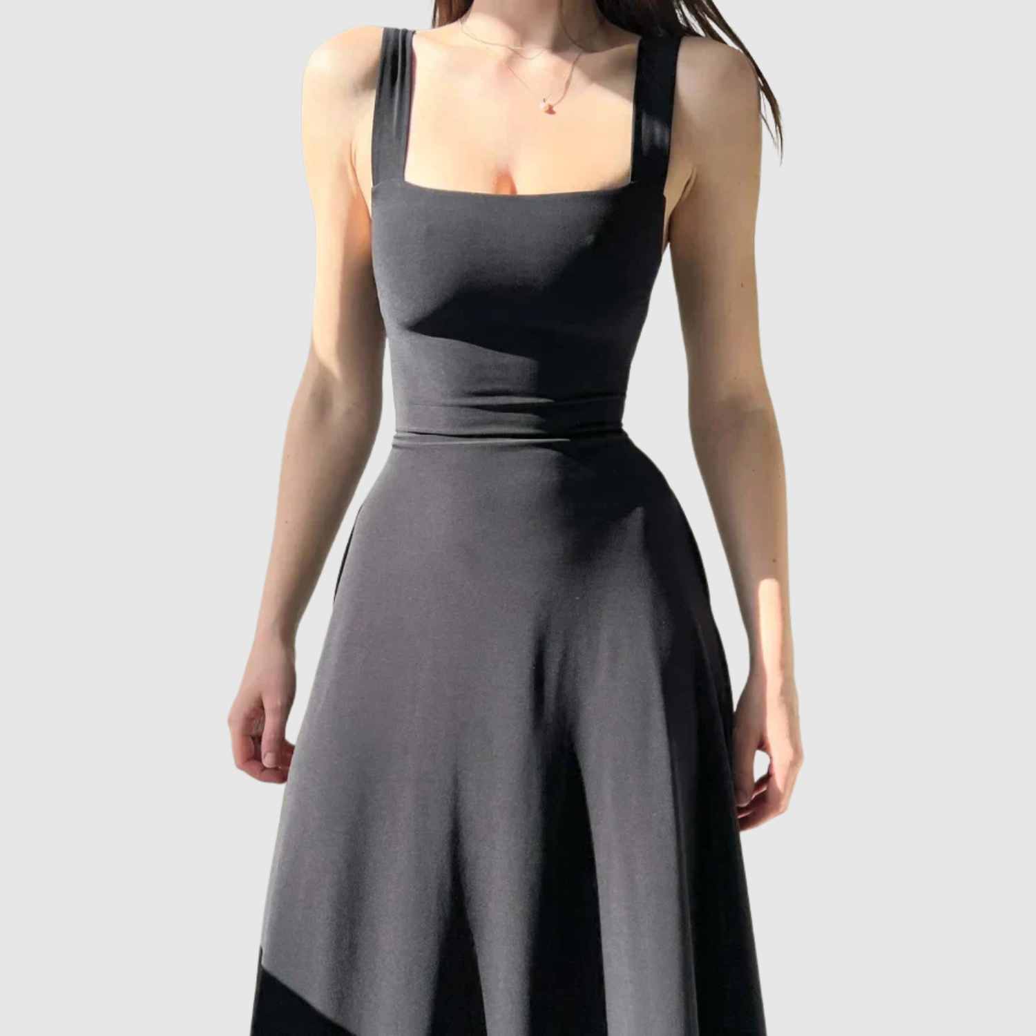 Eliška – Midi šaty s čtvercovým výstřihem a A-siluetou