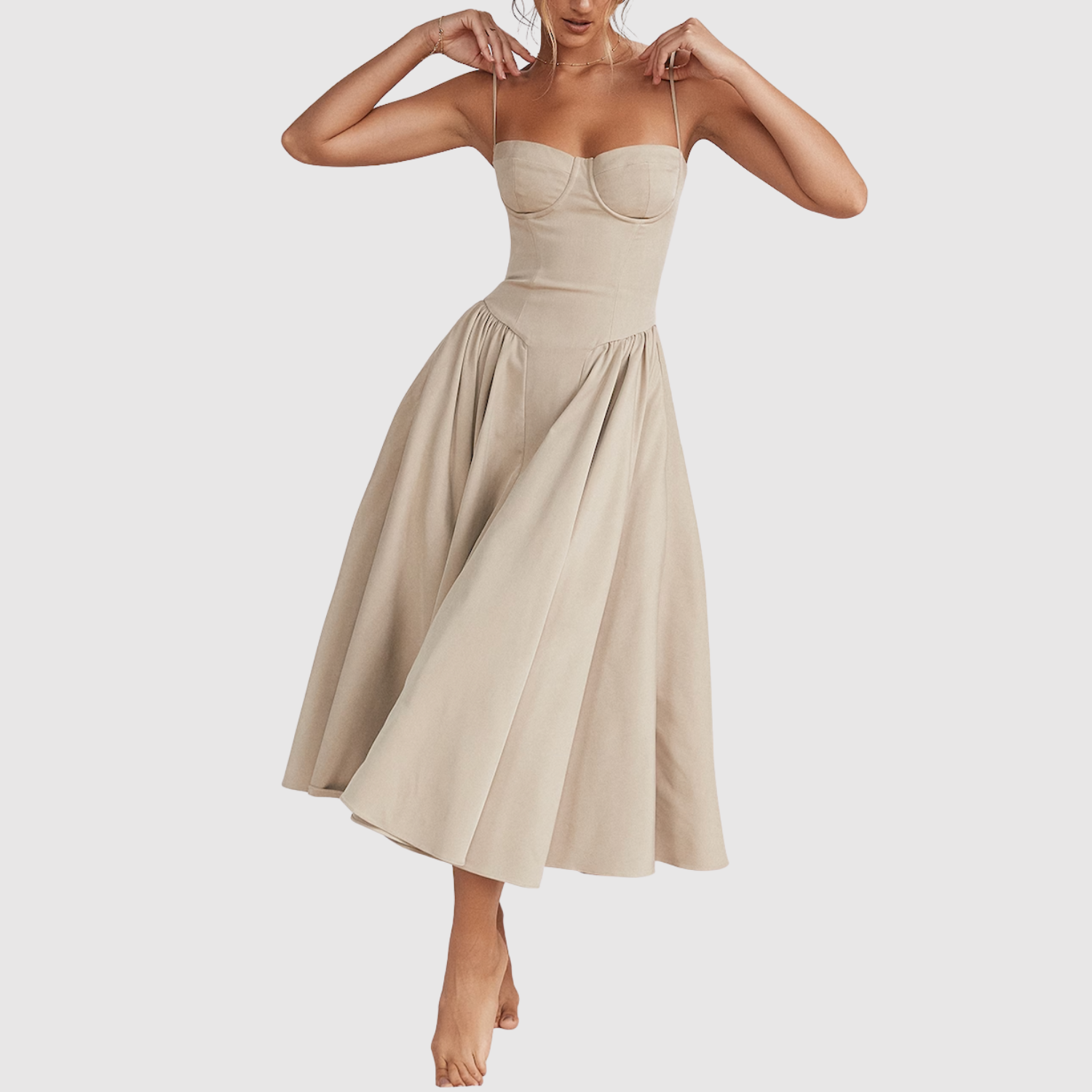 Eliška – Elegantní šaty s spadlými ramínky