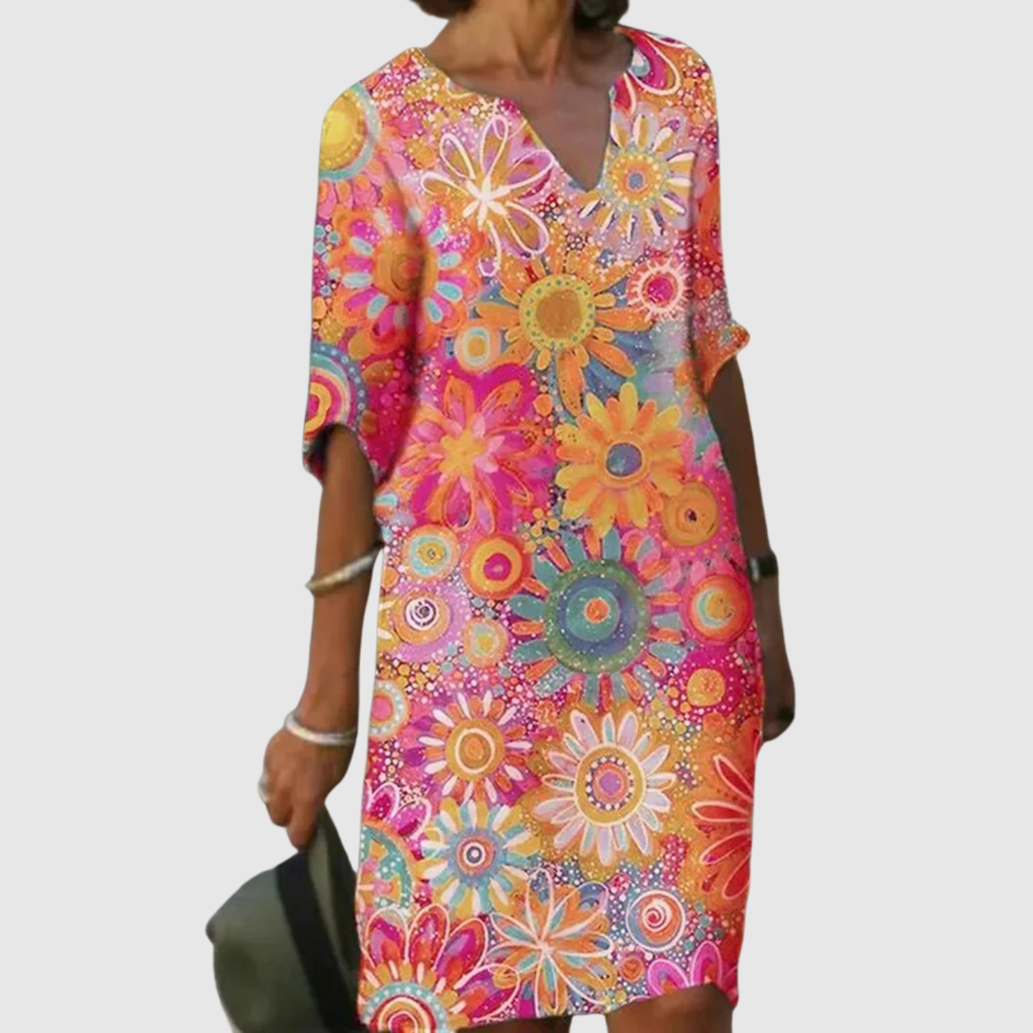 Eliška – Letní šaty s barevným potiskem