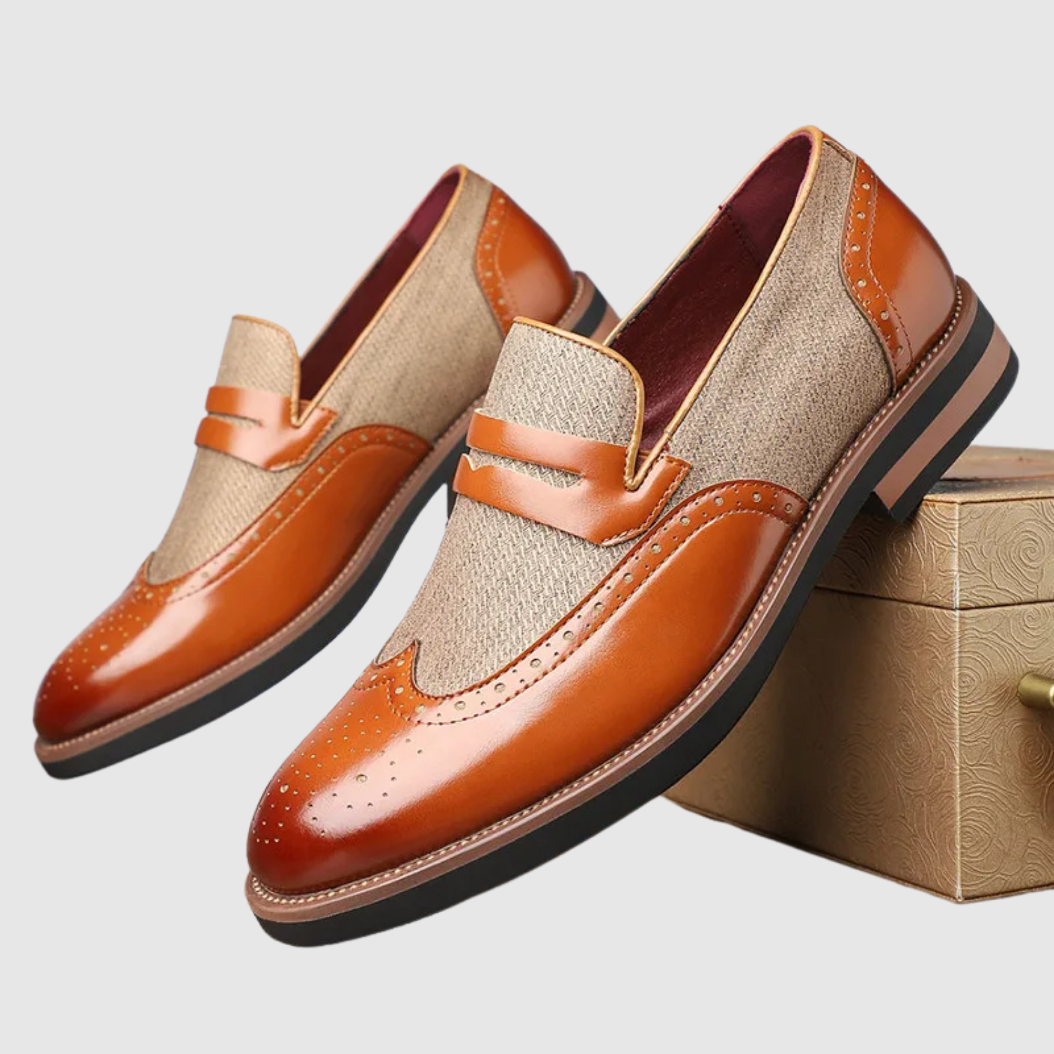 Viktor – Kožené loafers s kovovou sponou