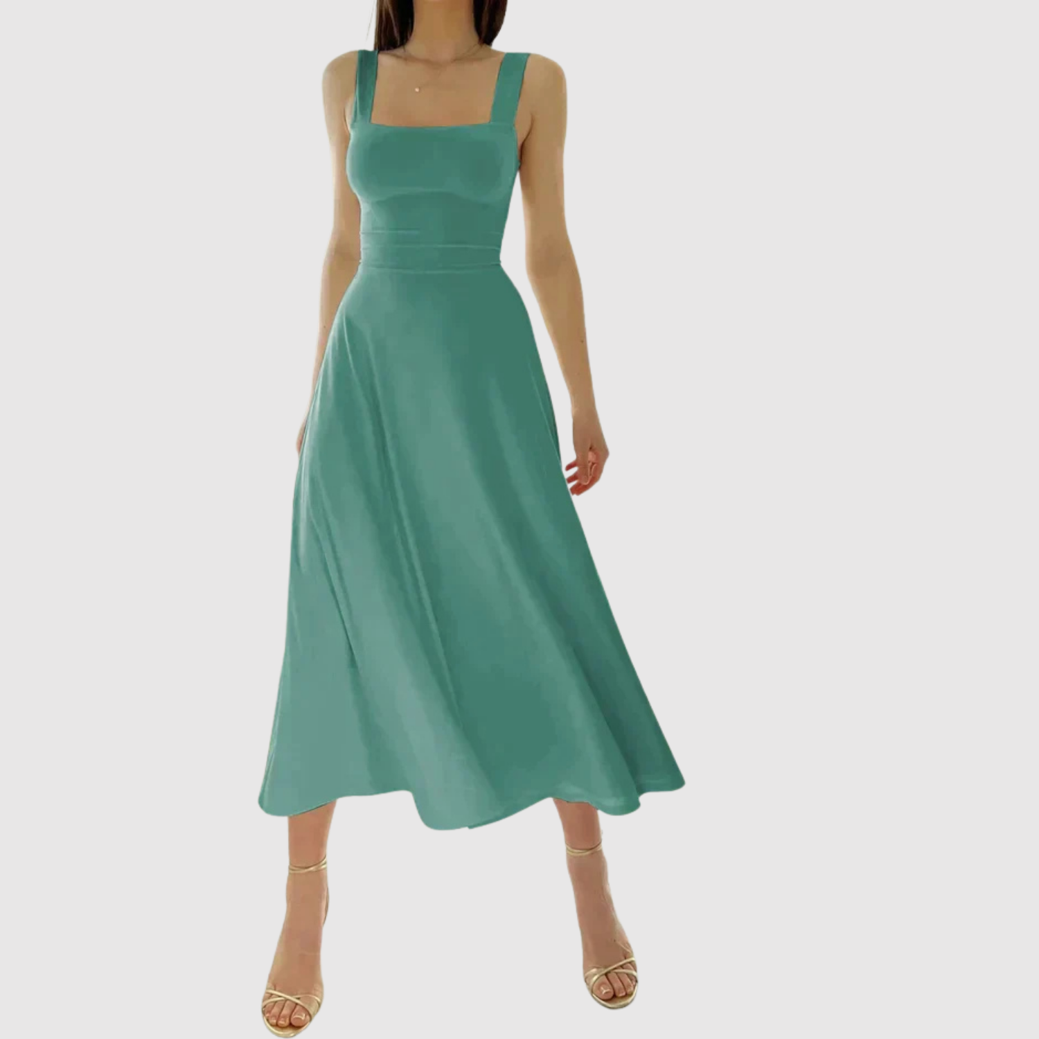 Eliška – Midi šaty s čtvercovým výstřihem a A-siluetou