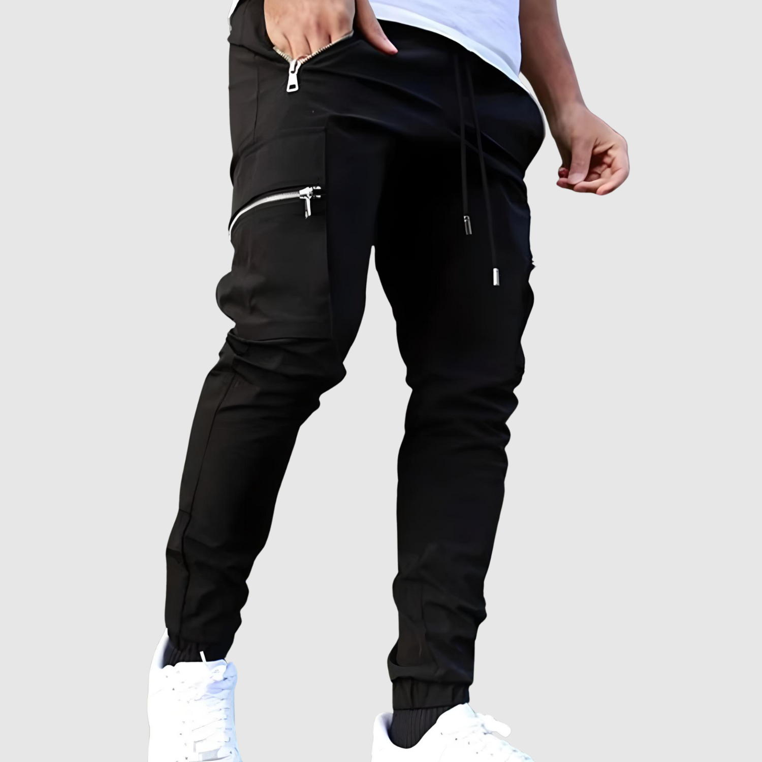 Leo – Pánské joggingové kalhoty s kapsami na zip