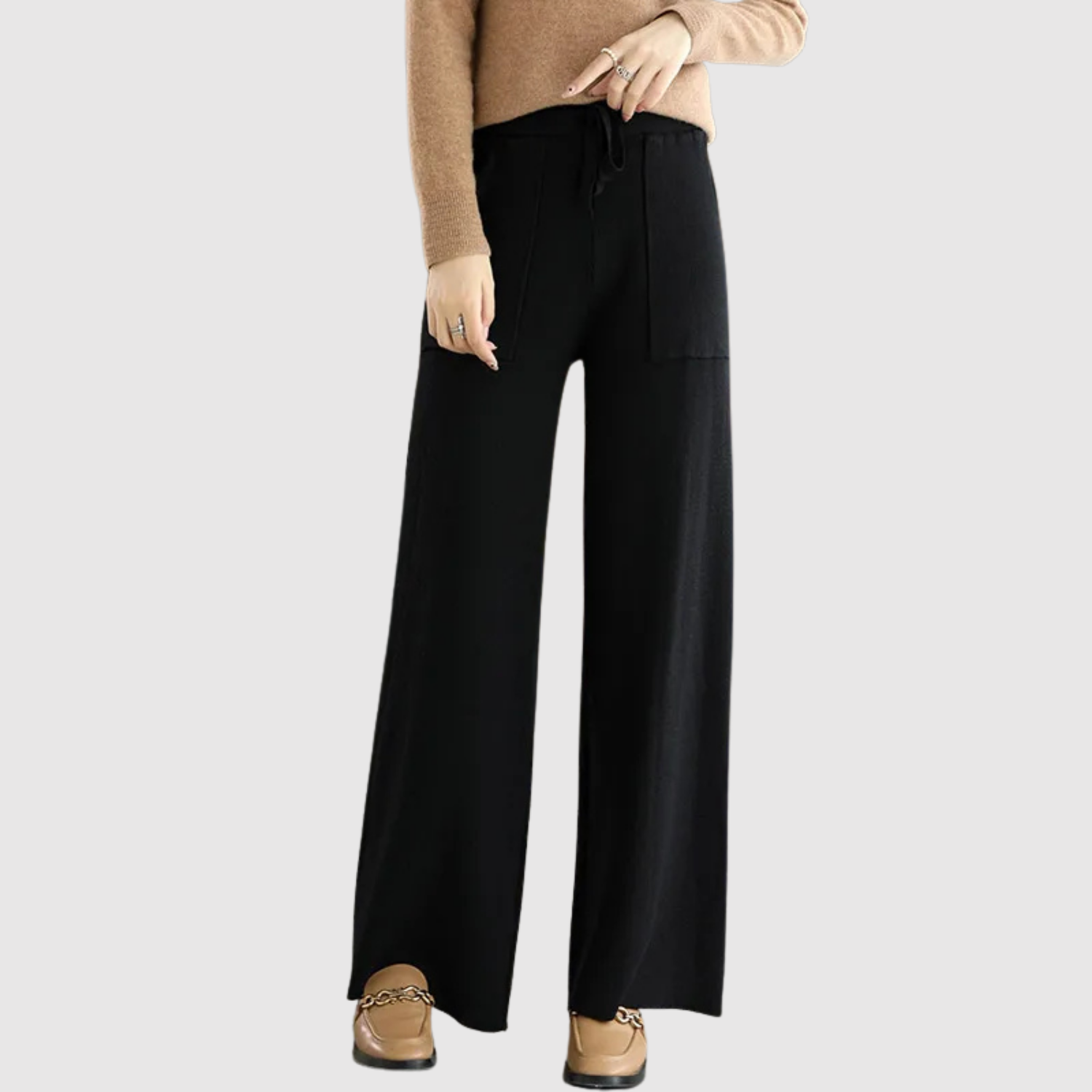 Mira – Pletené kalhoty s elegantním spadem