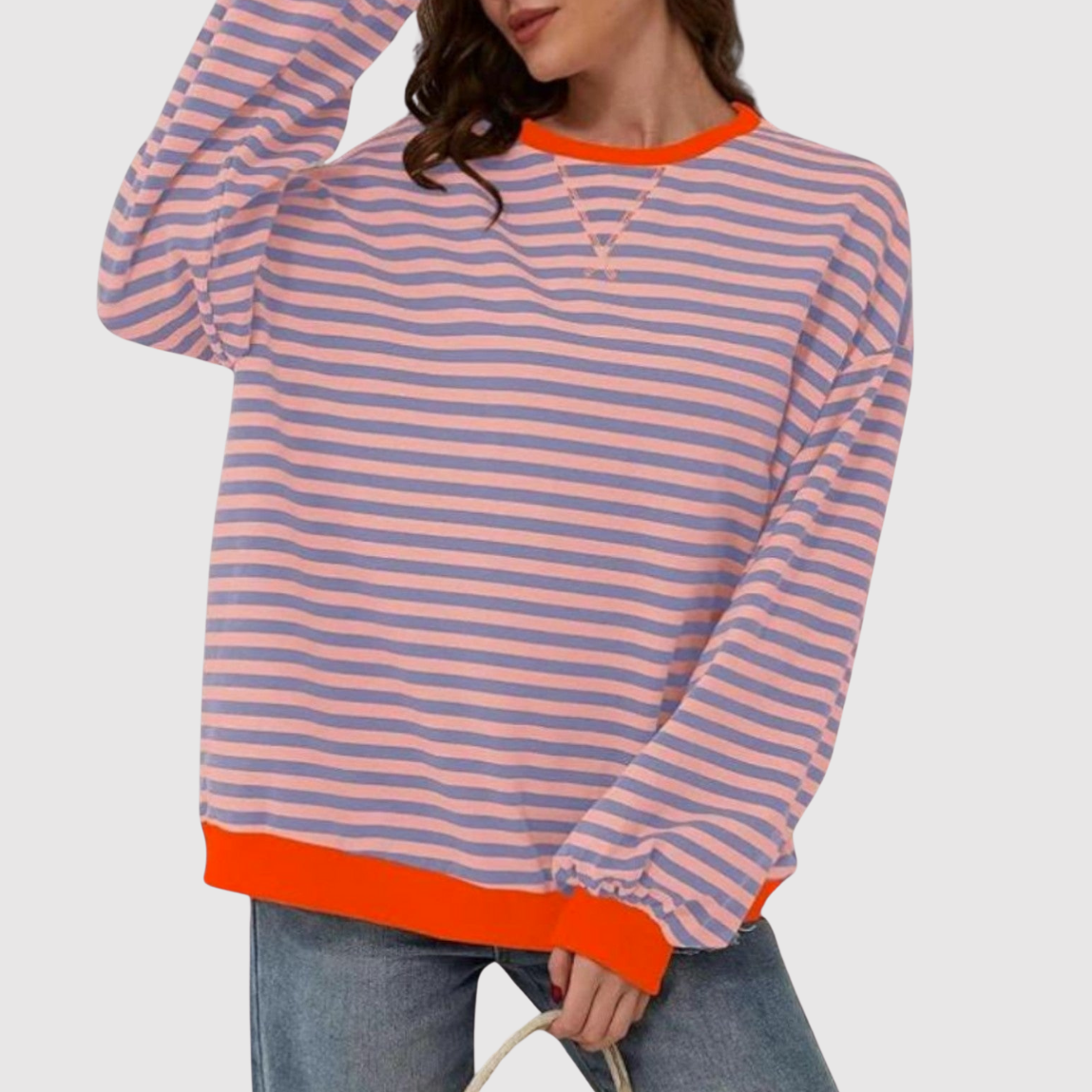 Nora – Svetr s pruhy v kontrastních barvách