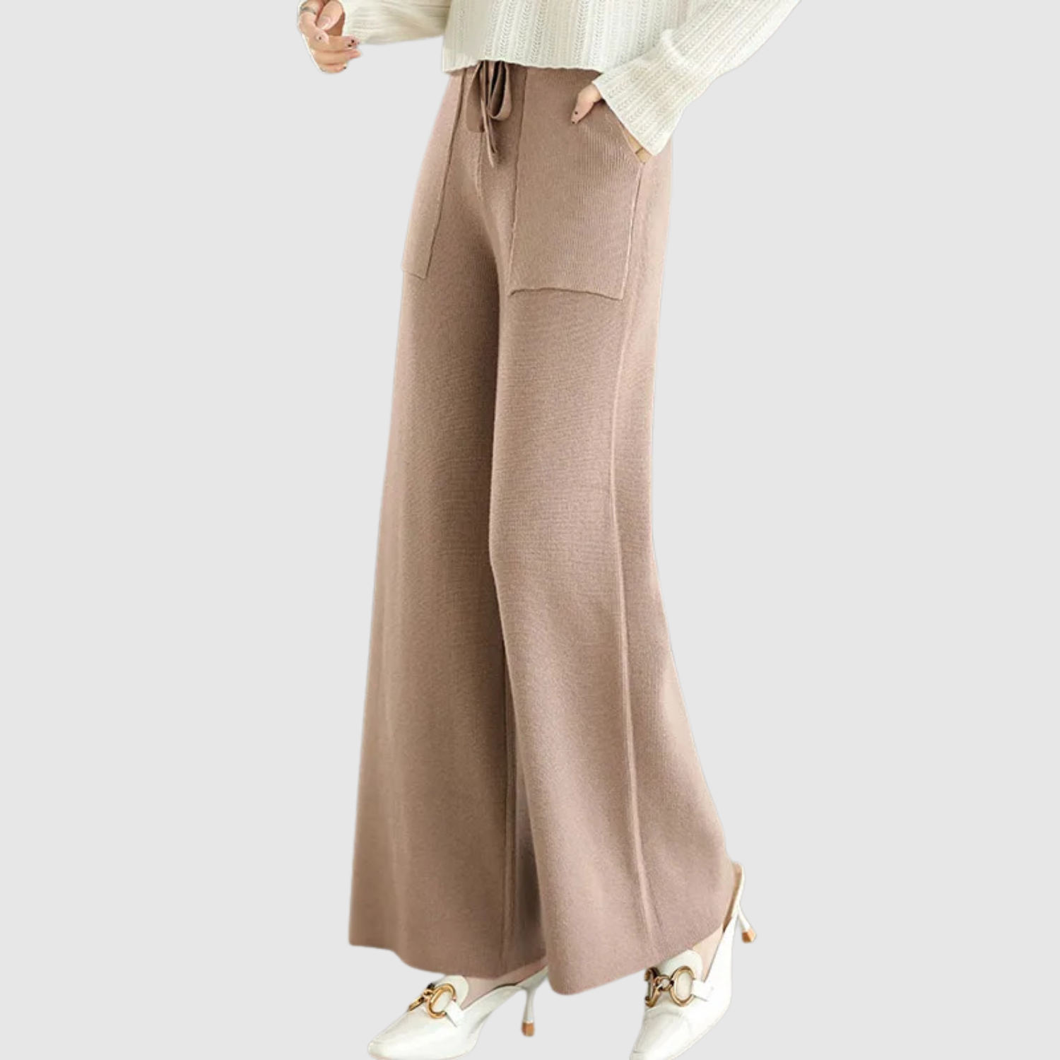 Mira – Pletené kalhoty s elegantním spadem