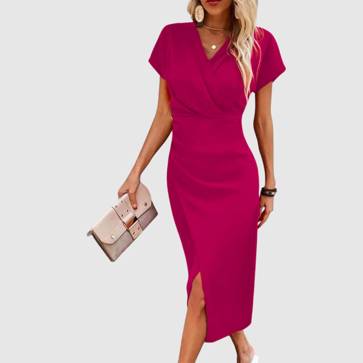 Eliška – Elegantní figurální šaty s V-výstřihem