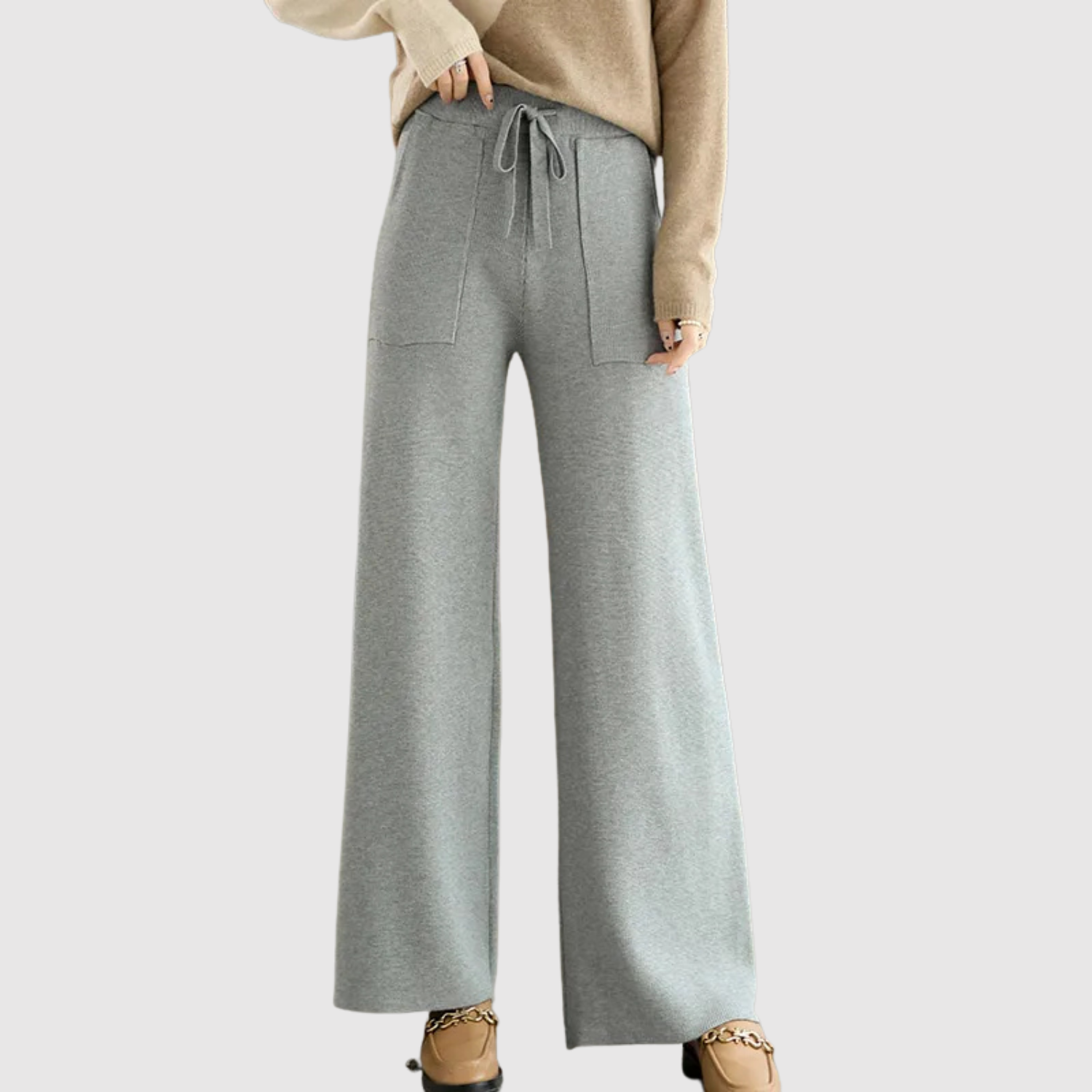 Mira – Pletené kalhoty s elegantním spadem