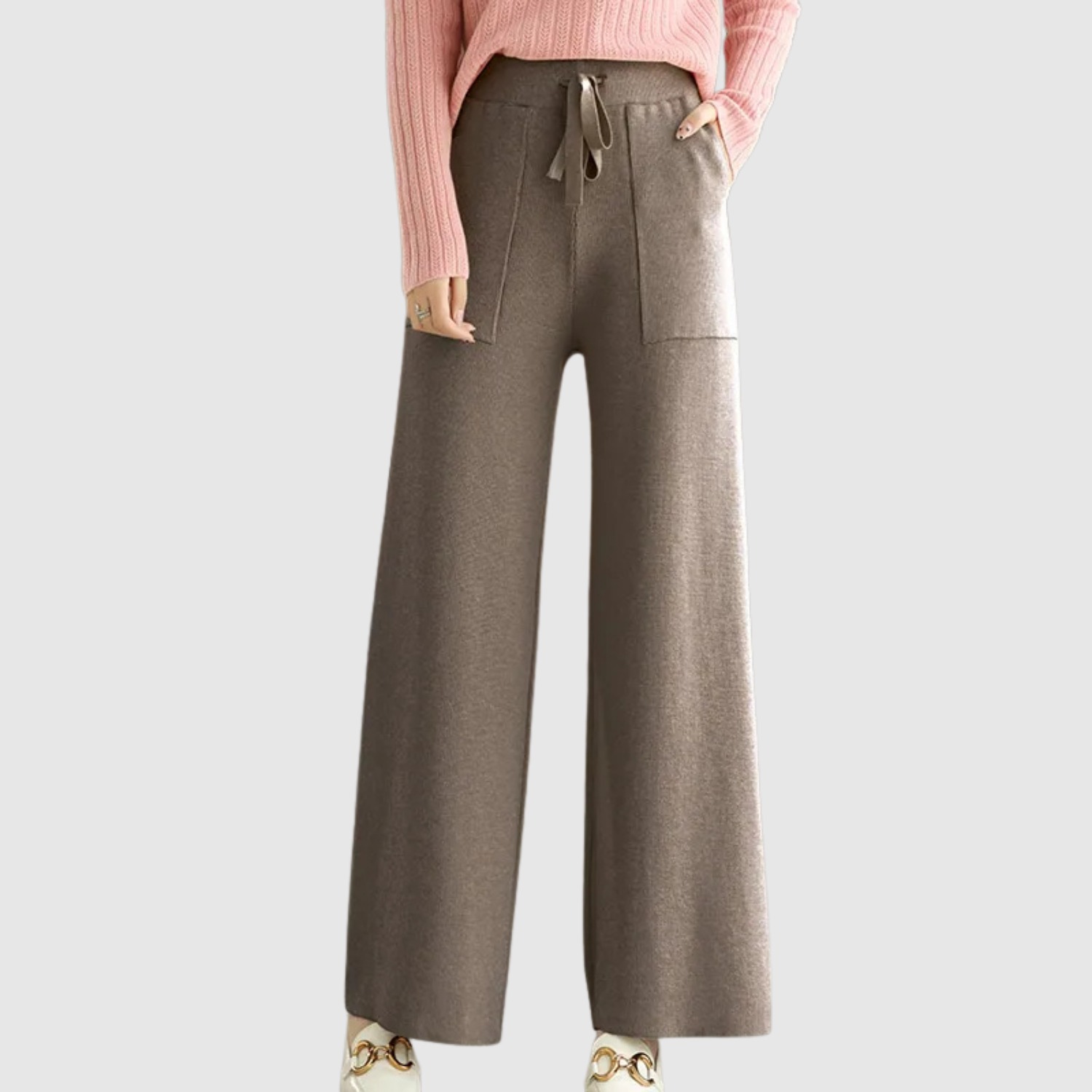 Mira – Pletené kalhoty s elegantním spadem