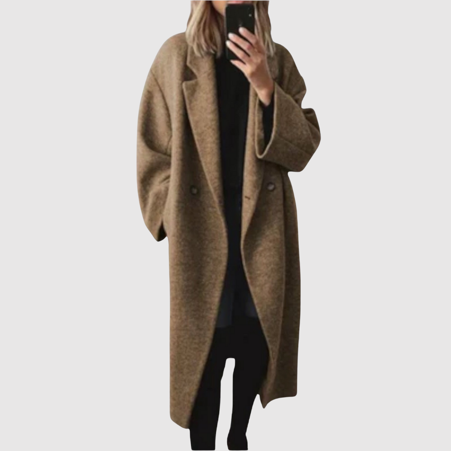 Jelena – Zimní kabát v uvolněném vlněném vzhledu