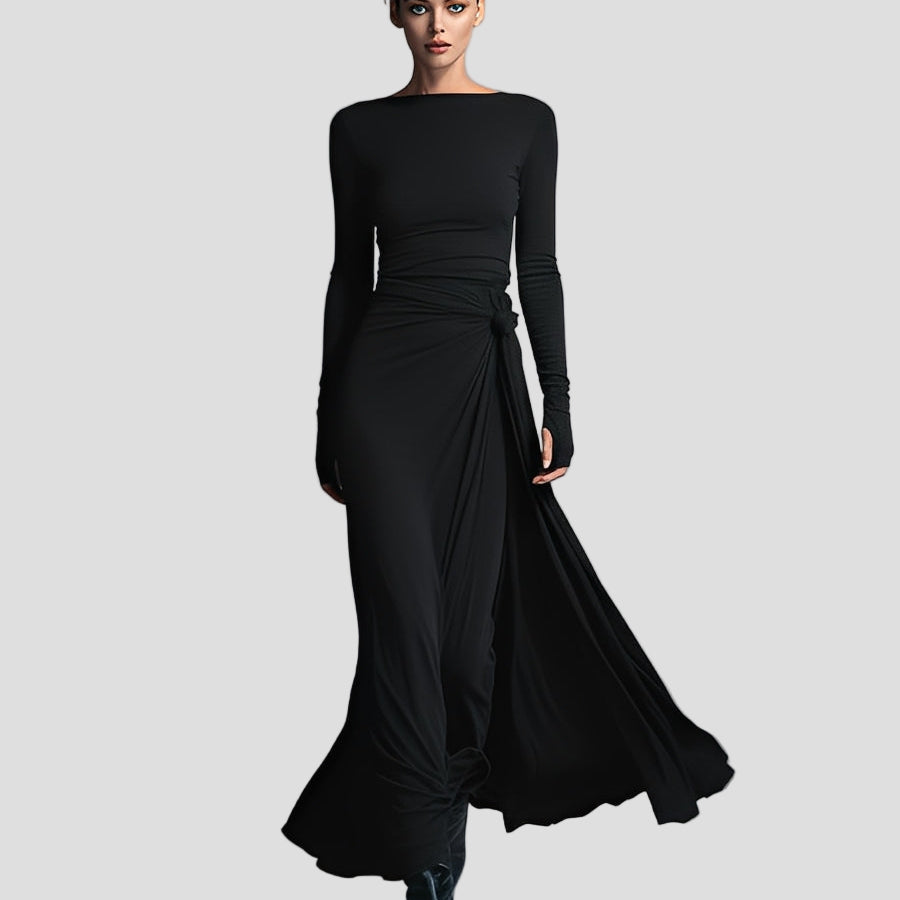 Anna – Šedé elegantní šaty z elastické směsové tkaniny