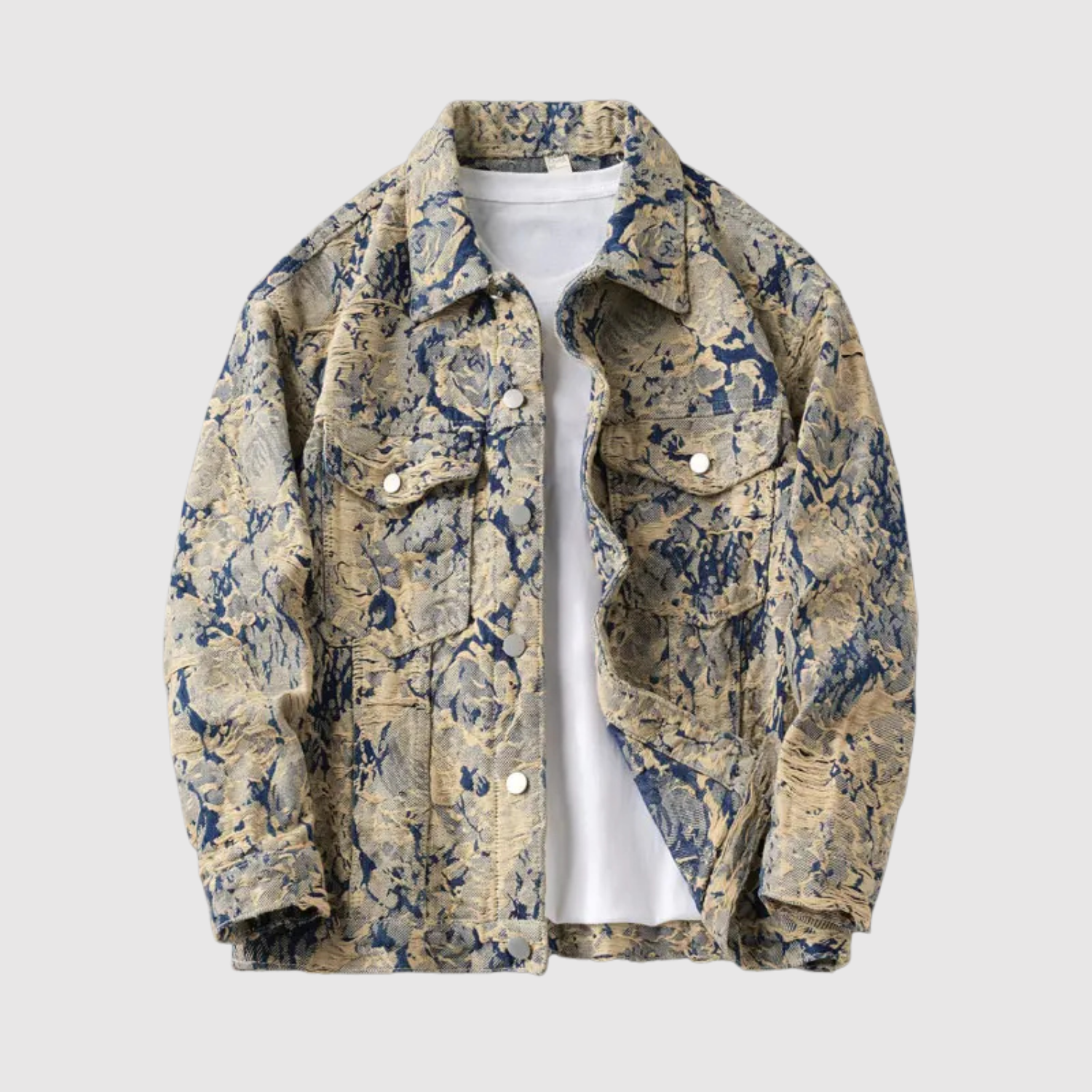 Šimon – Jakno z žakárové tkaniny s uvolněným siluetem a texturovanými detaily