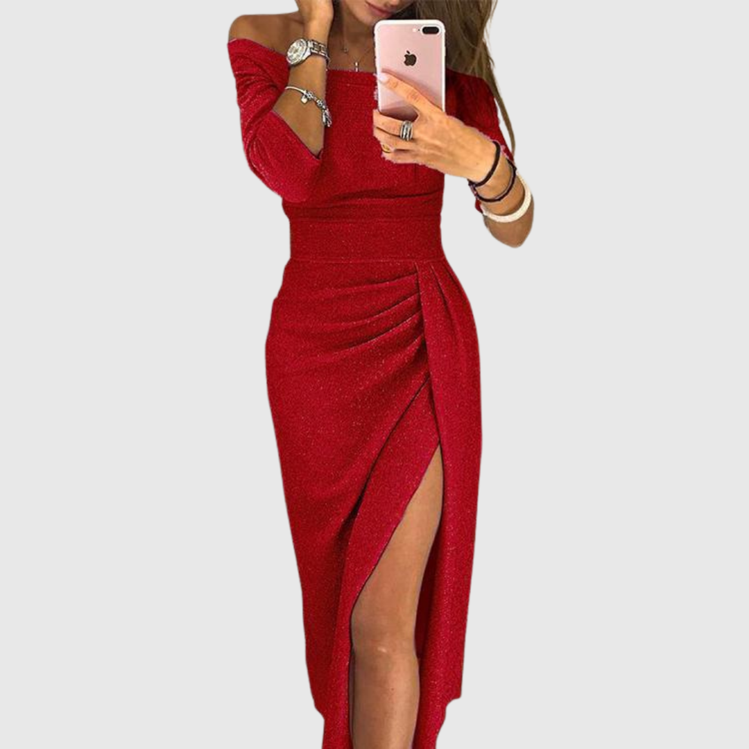 Eliška - Elegantní šaty s vysokým rozparkem