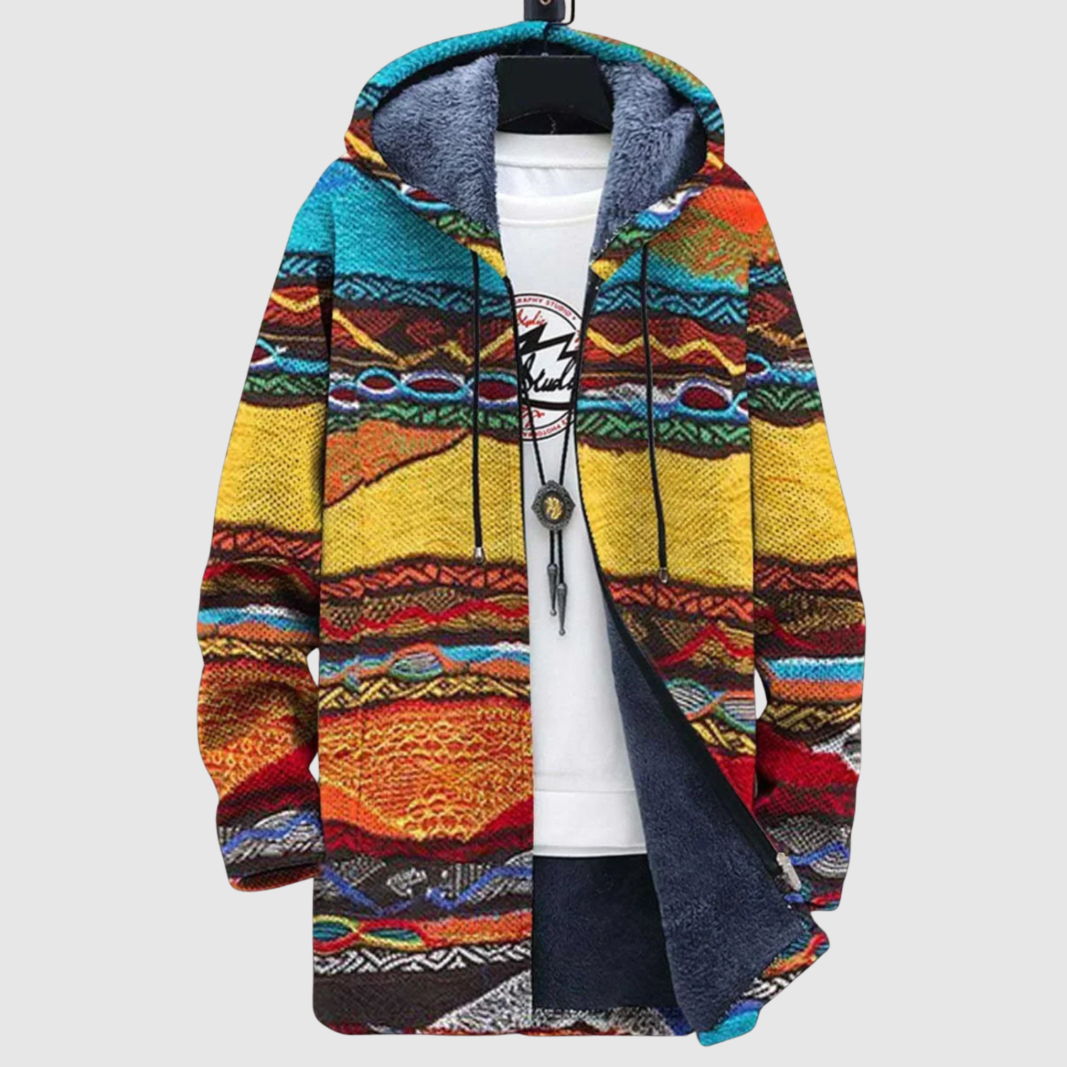 Saša – Mikina s duhovými barvami a uměleckým výrazem