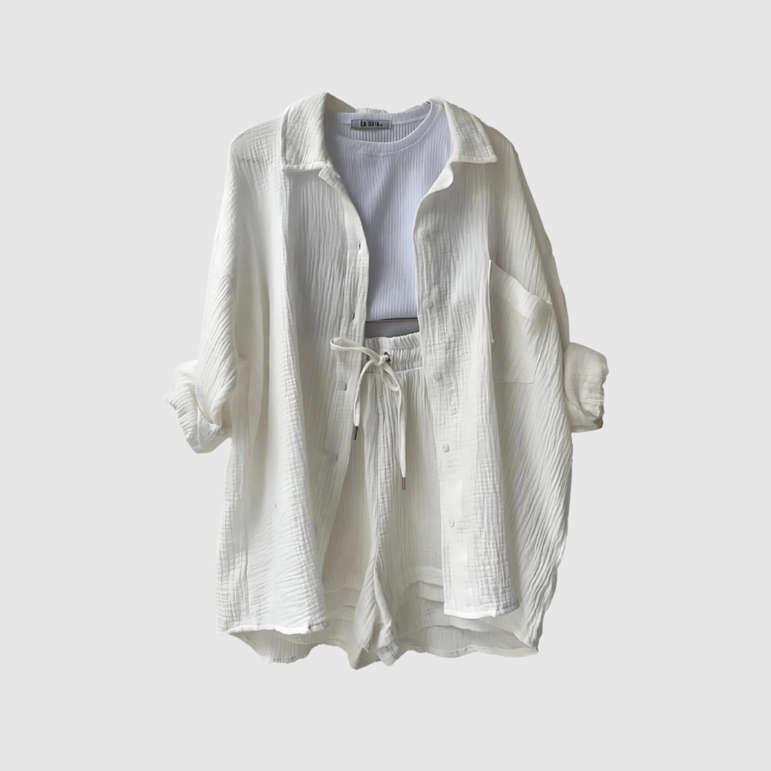 Natálie – Letní a stylový komplet s košilí a šortkami