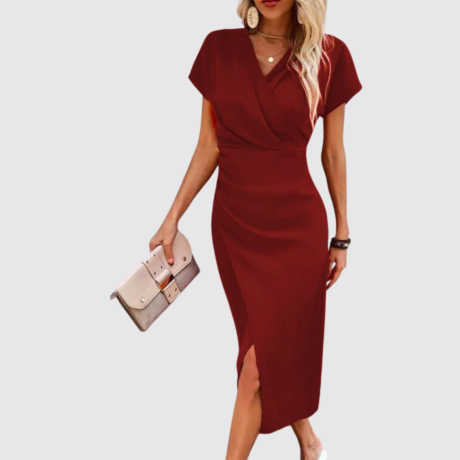 Eliška – Elegantní figurální šaty s V-výstřihem