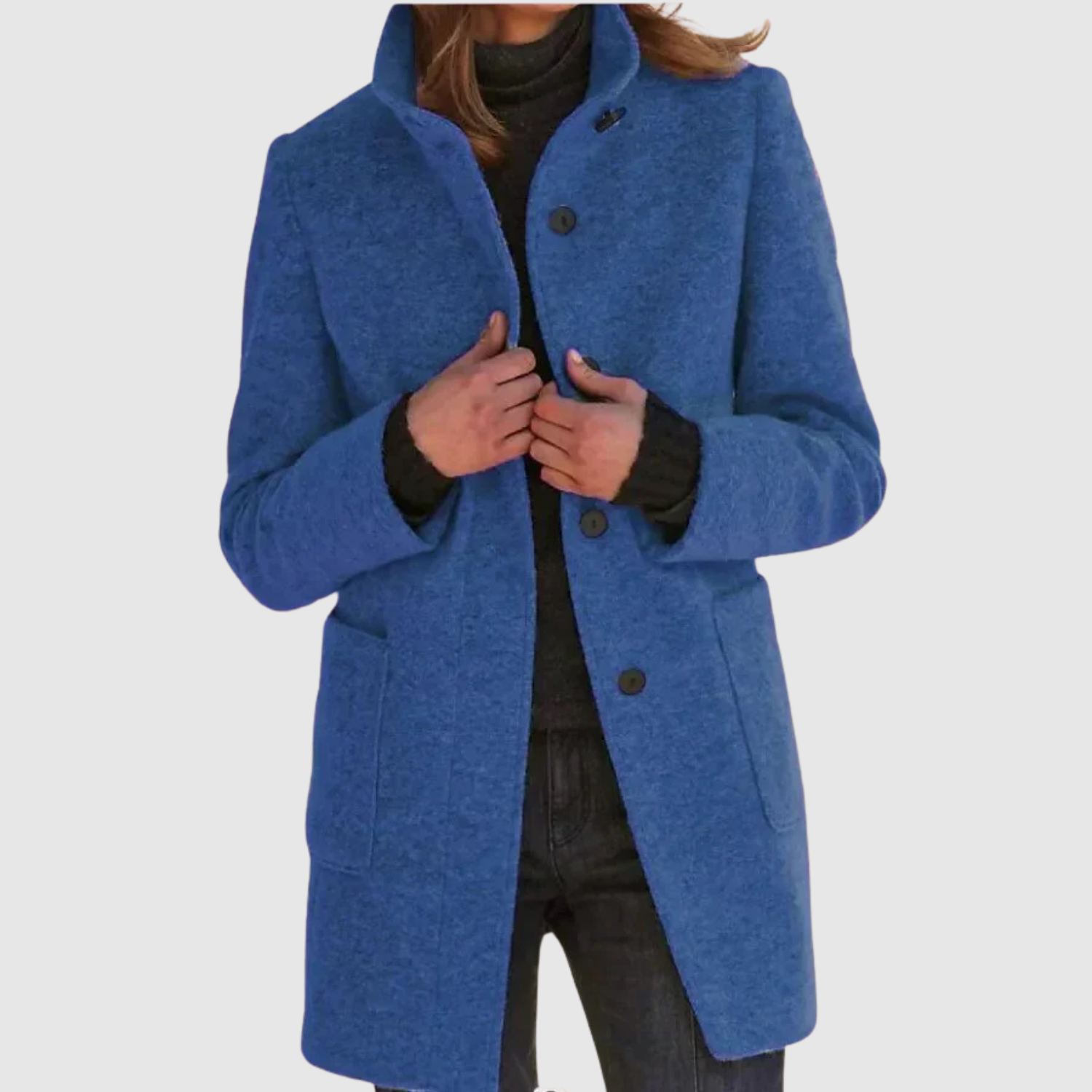 Jelena - Stylový bouclé kabát s kapucí