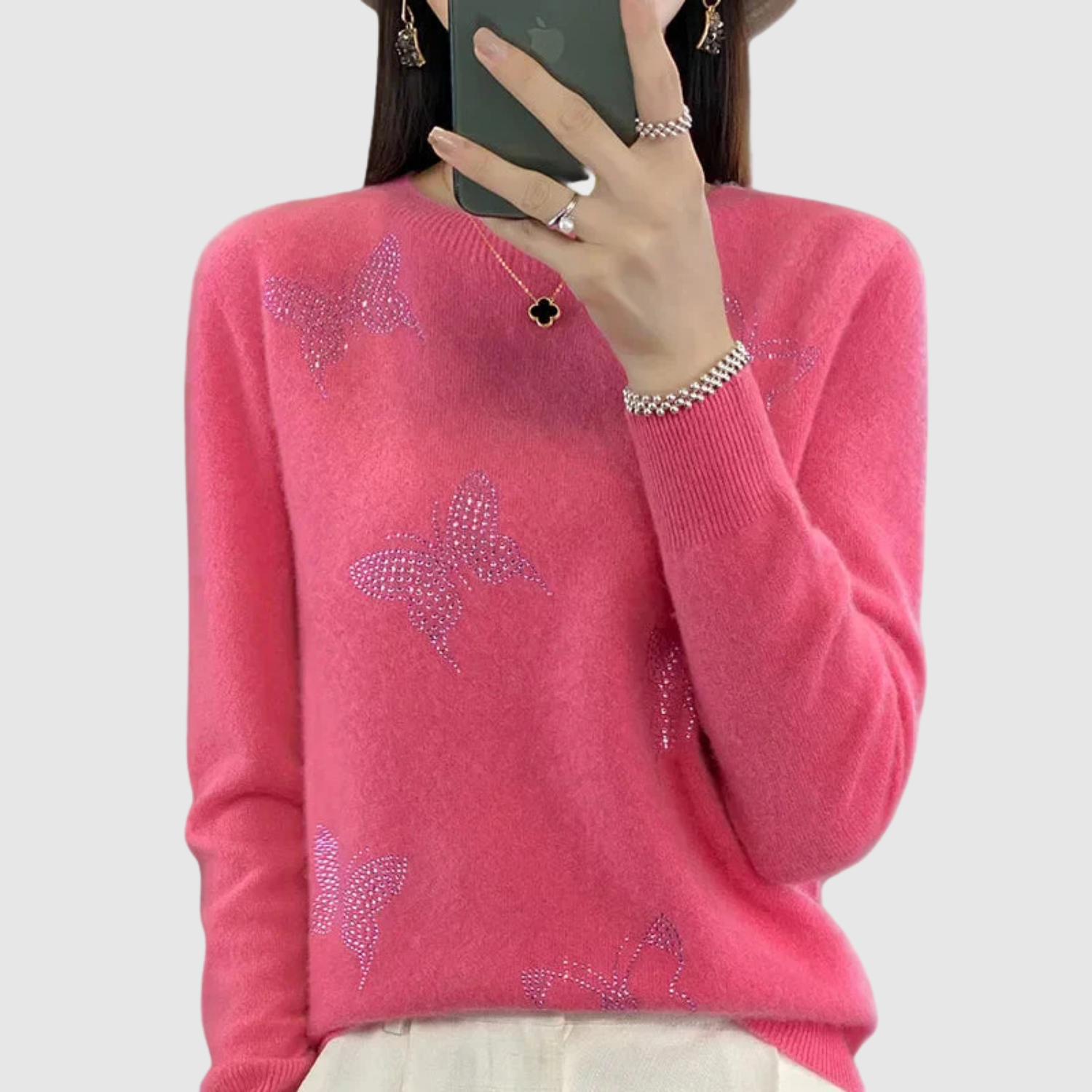 Nora – Pletený svetr s decentním hvězdným vzorem