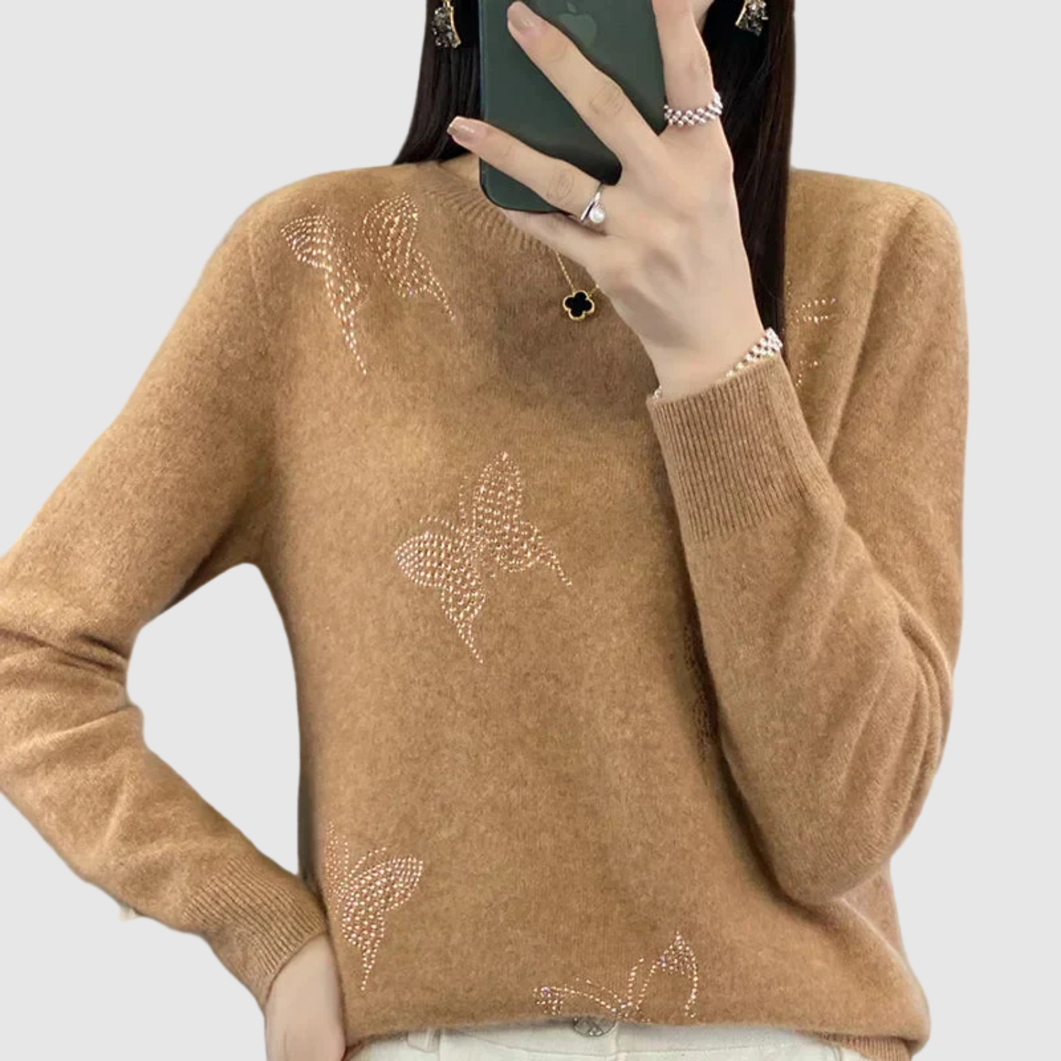 Nora – Pletený svetr s decentním hvězdným vzorem