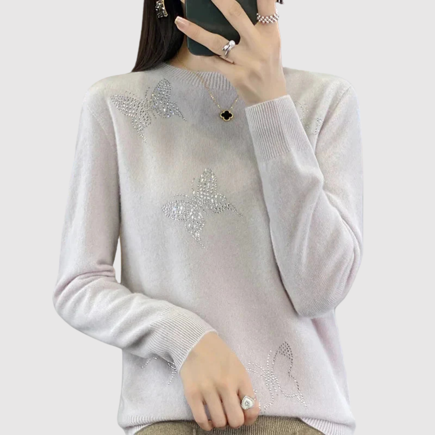 Nora – Pletený svetr s decentním hvězdným vzorem