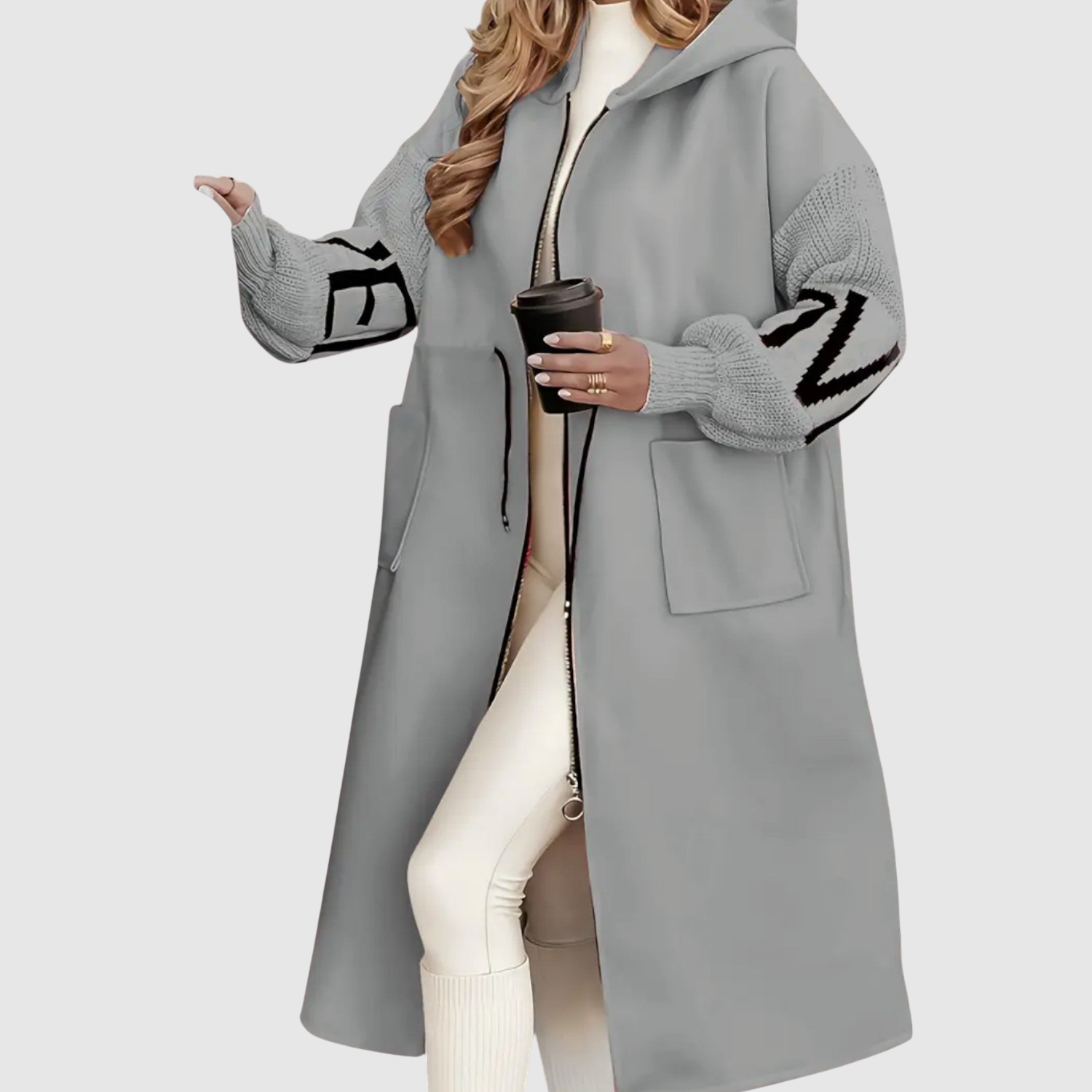 Jelena – Dlouhý kabát s kožešinou