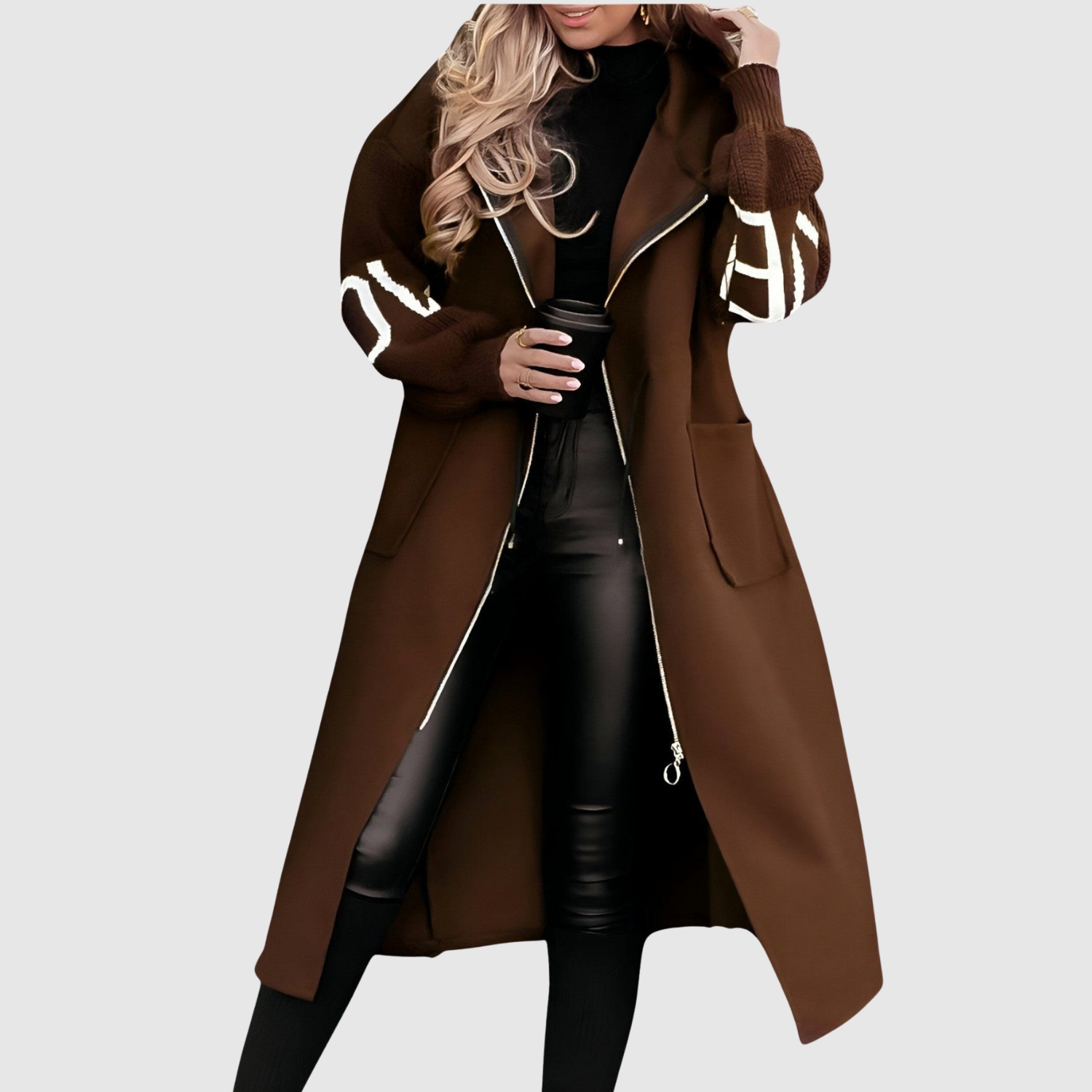 Jelena – Dlouhý kabát s kožešinou