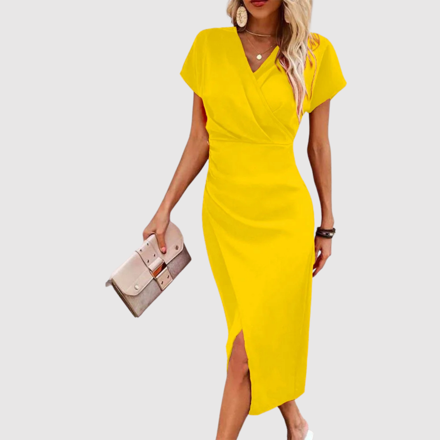 Eliška – Elegantní figurální šaty s V-výstřihem