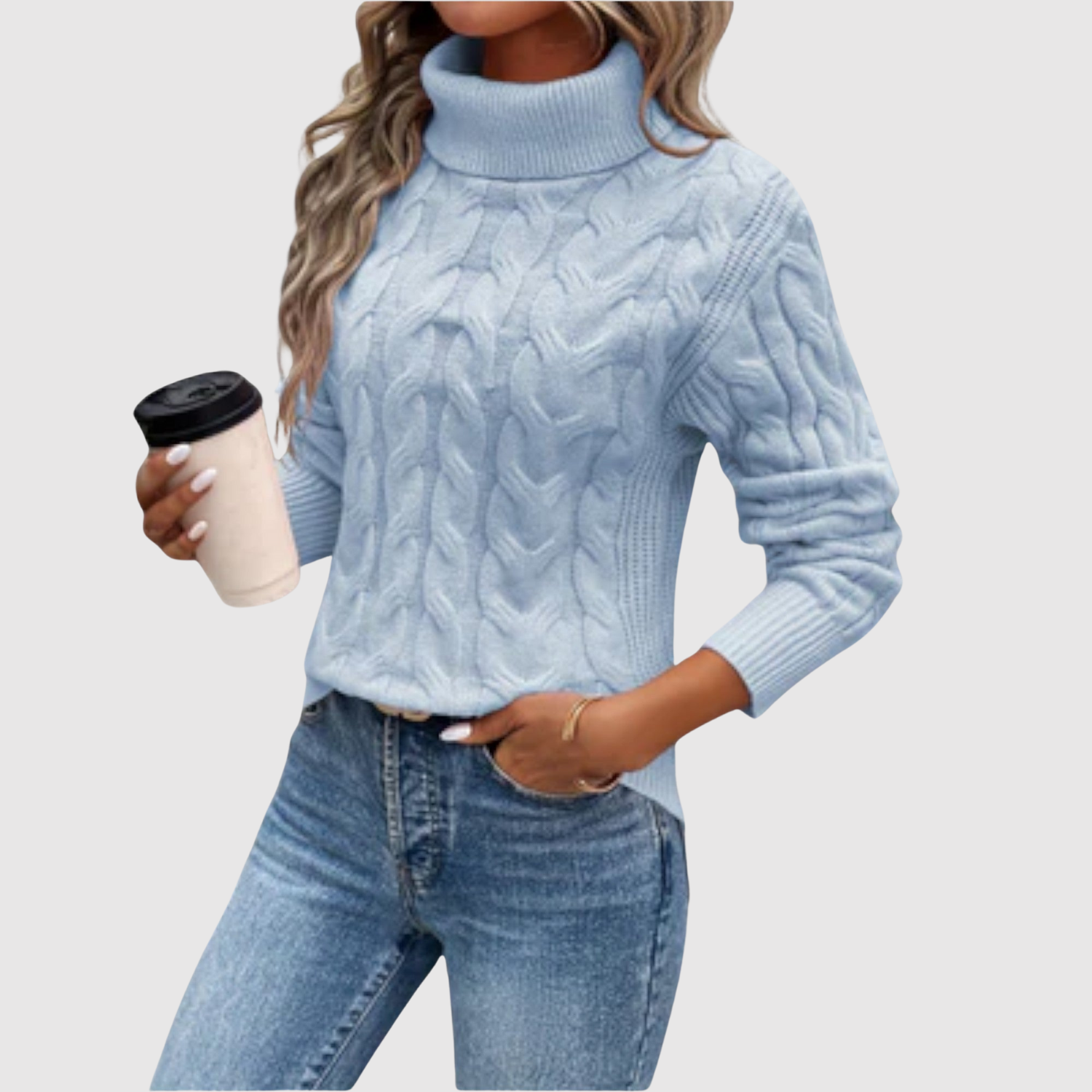 Nora – Svetr s vysokým límcem a ženským siluetem