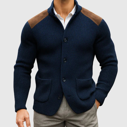 Šimon – Elegantní pletený kardigan s kontrastními rameny