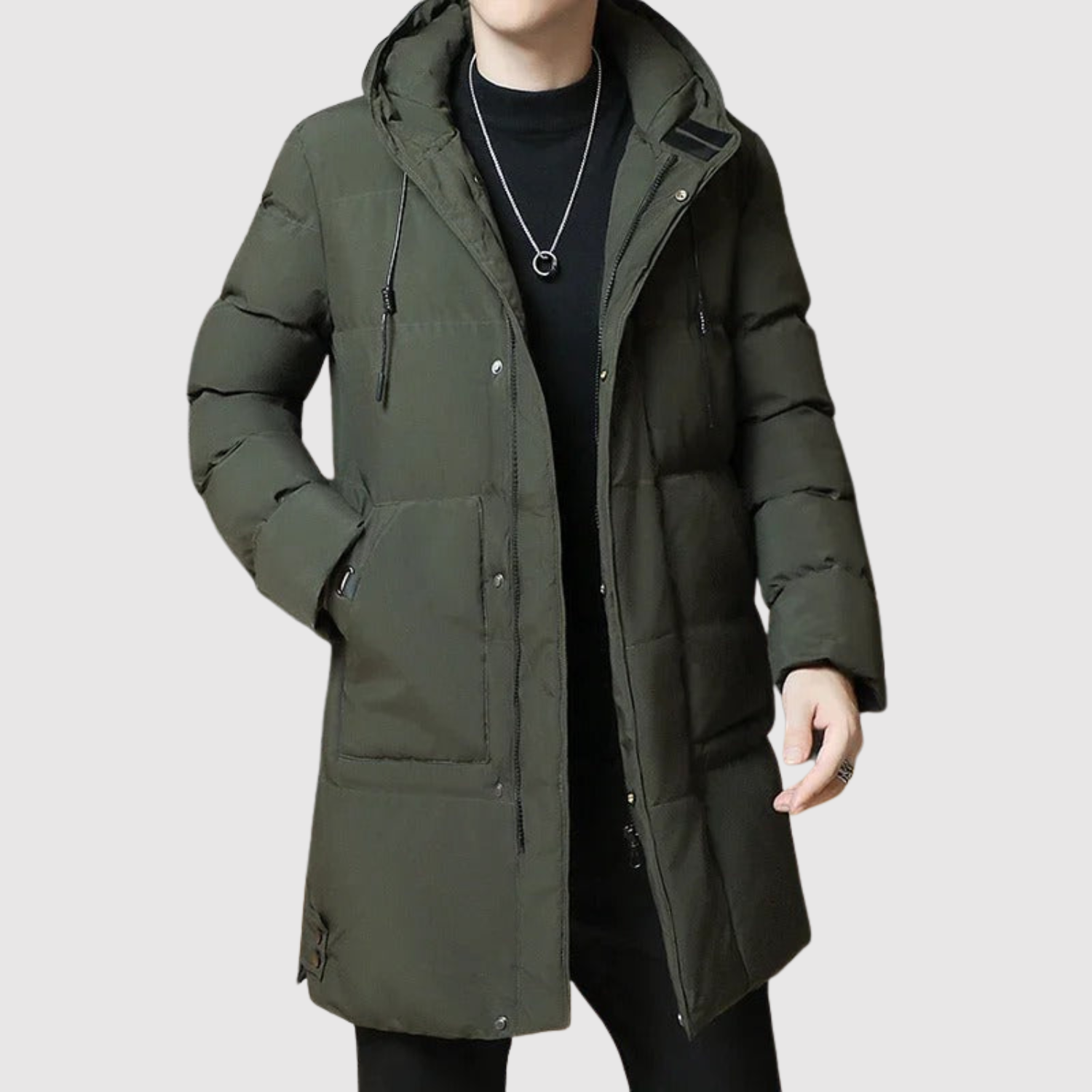 Marek – Dlouhá péřová bunda s kapucí