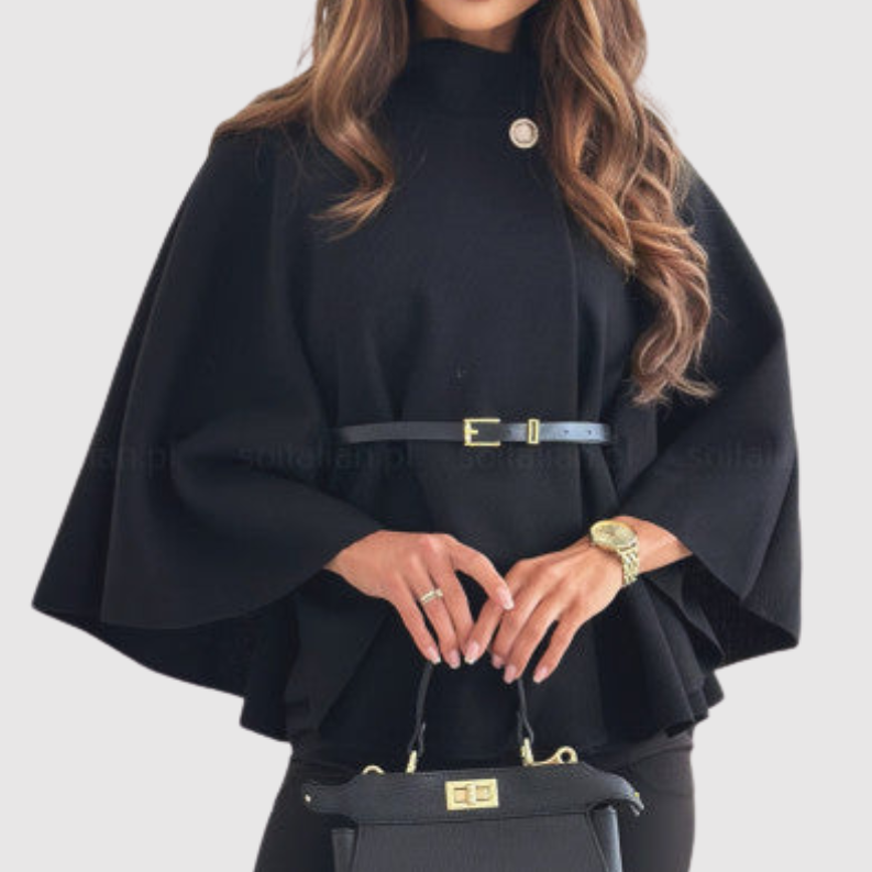 Silvie - Elegantní dámské pončo s páskem