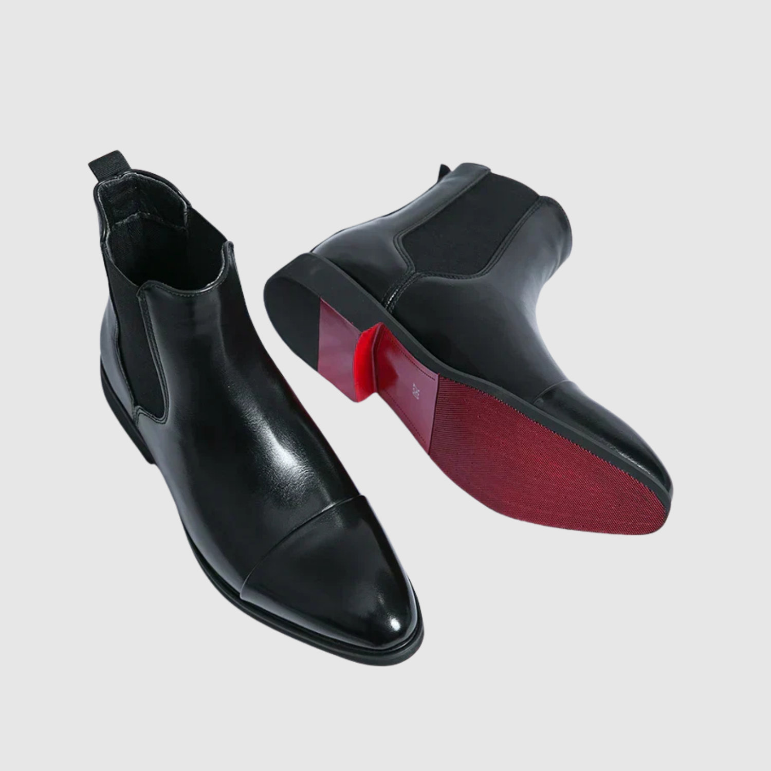 Oskar – Chelsea kožené boty s červenou podrážkou