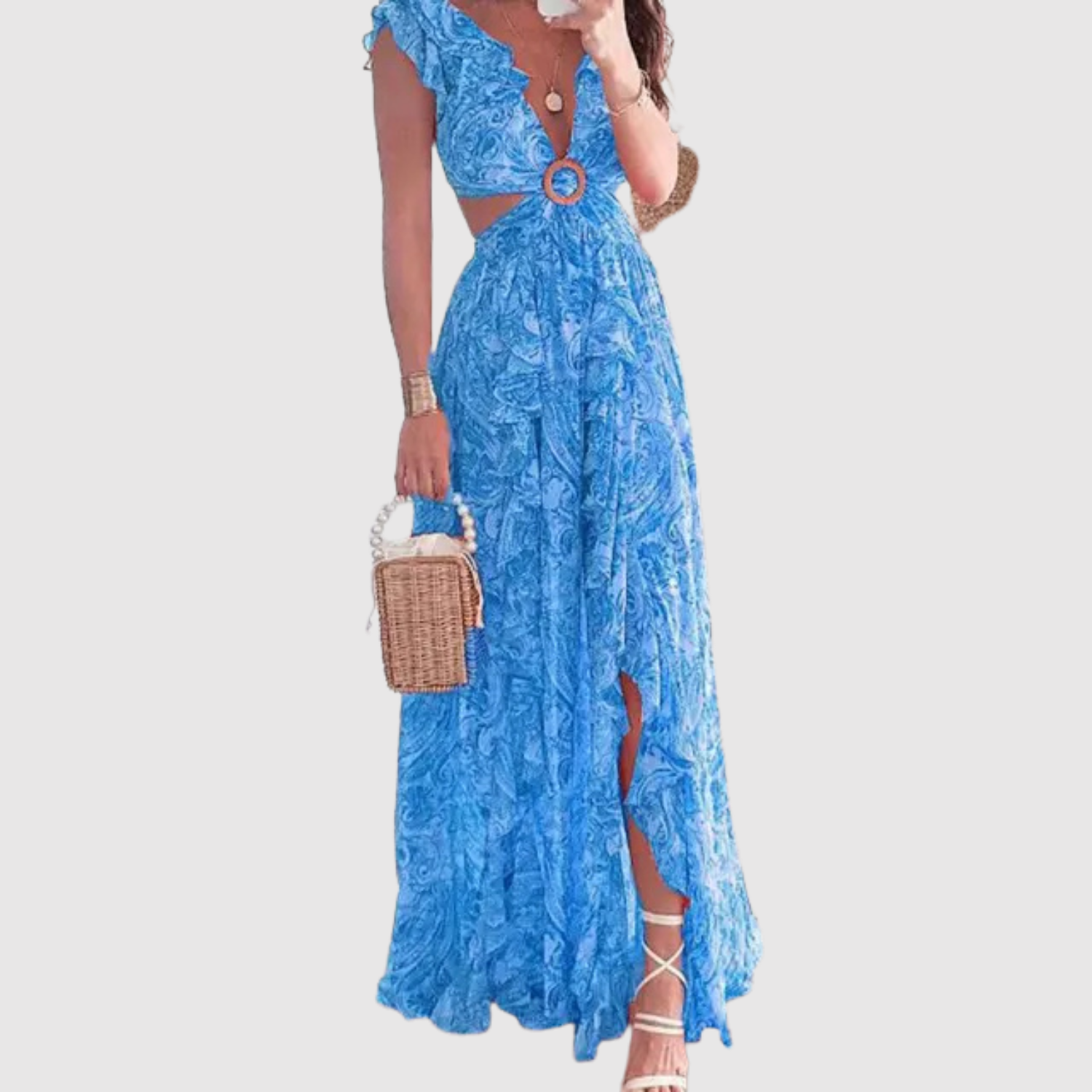 Eliška – Dlouhá maxi šaty s květinovým potiskem