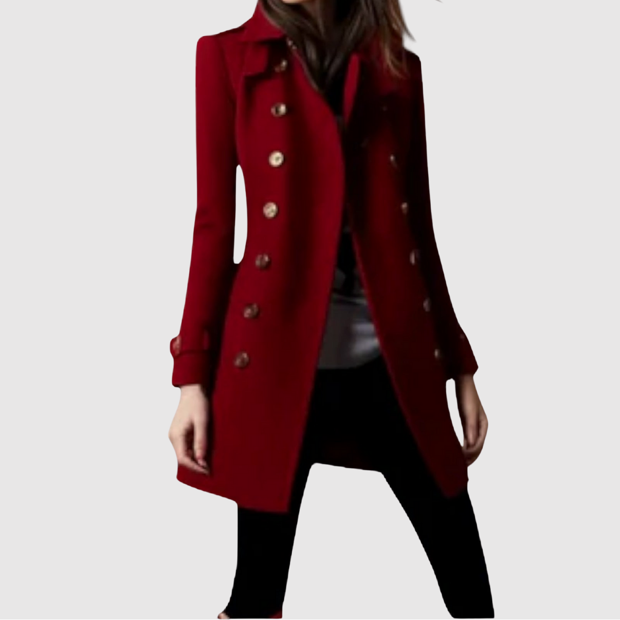 Jelena – Vojenský inspirovaný kabát se zlatými knoflíky