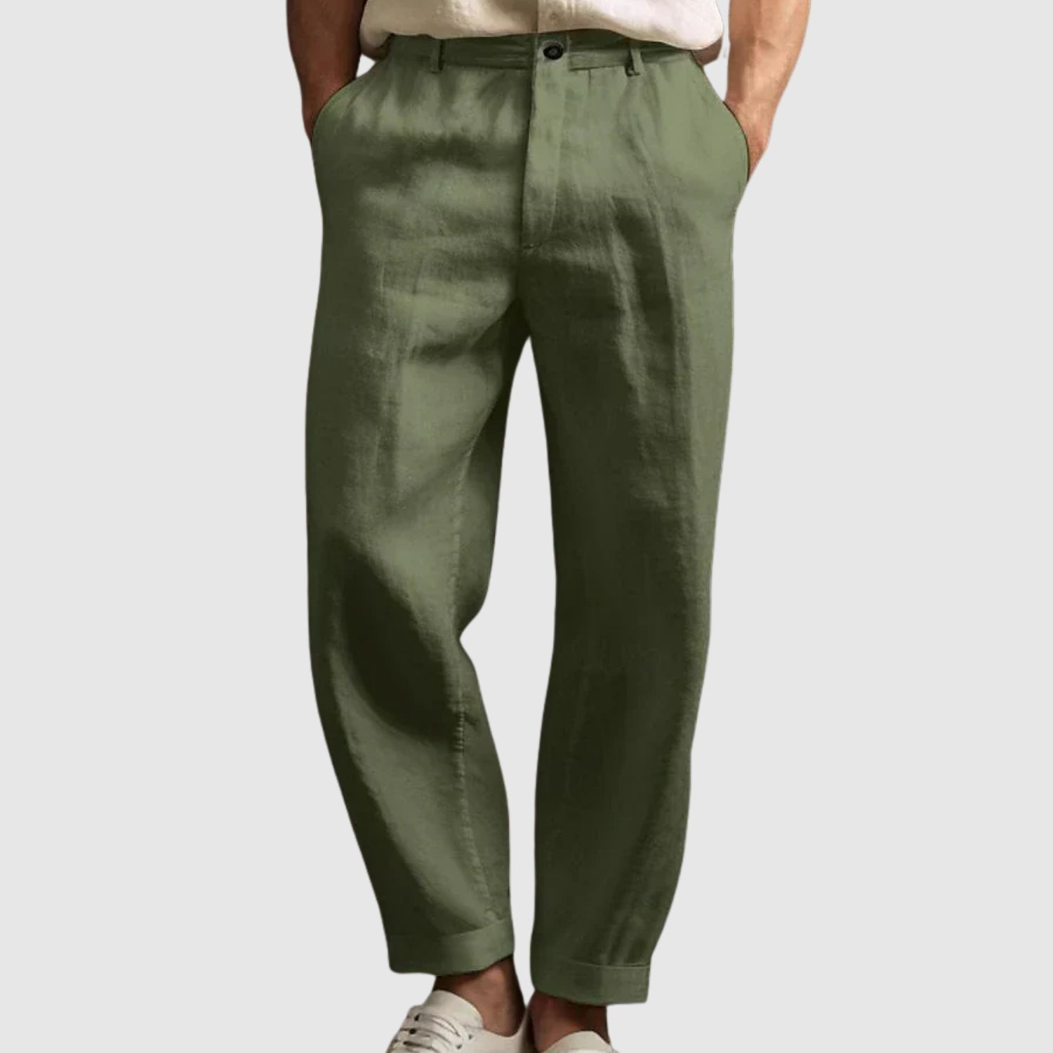 Leo - Letní kalhoty z bavlny a lnu