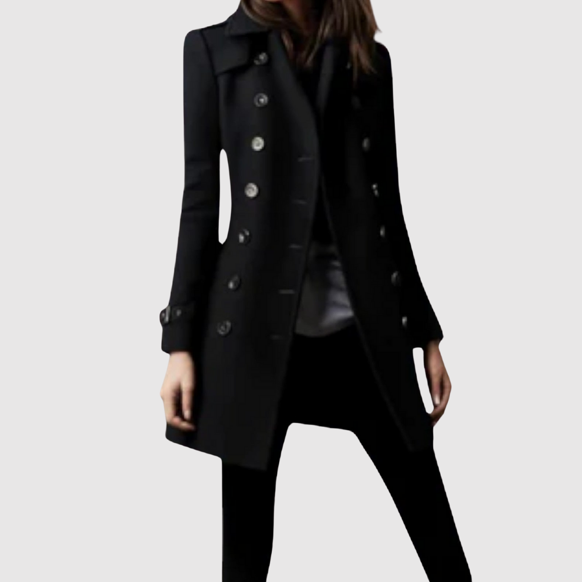 Jelena – Vojenský inspirovaný kabát se zlatými knoflíky