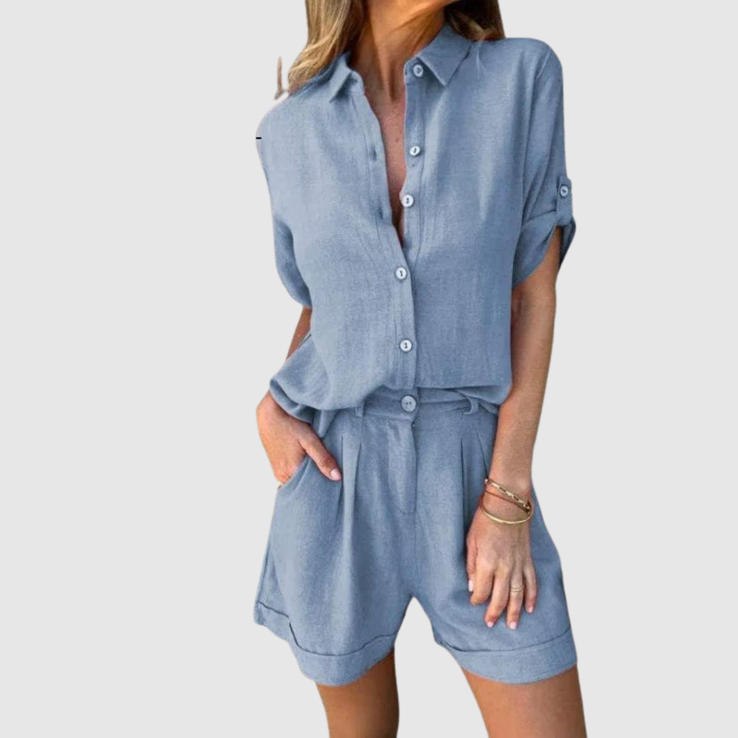 Natálie – Neformální komplet s košilí a šortkami