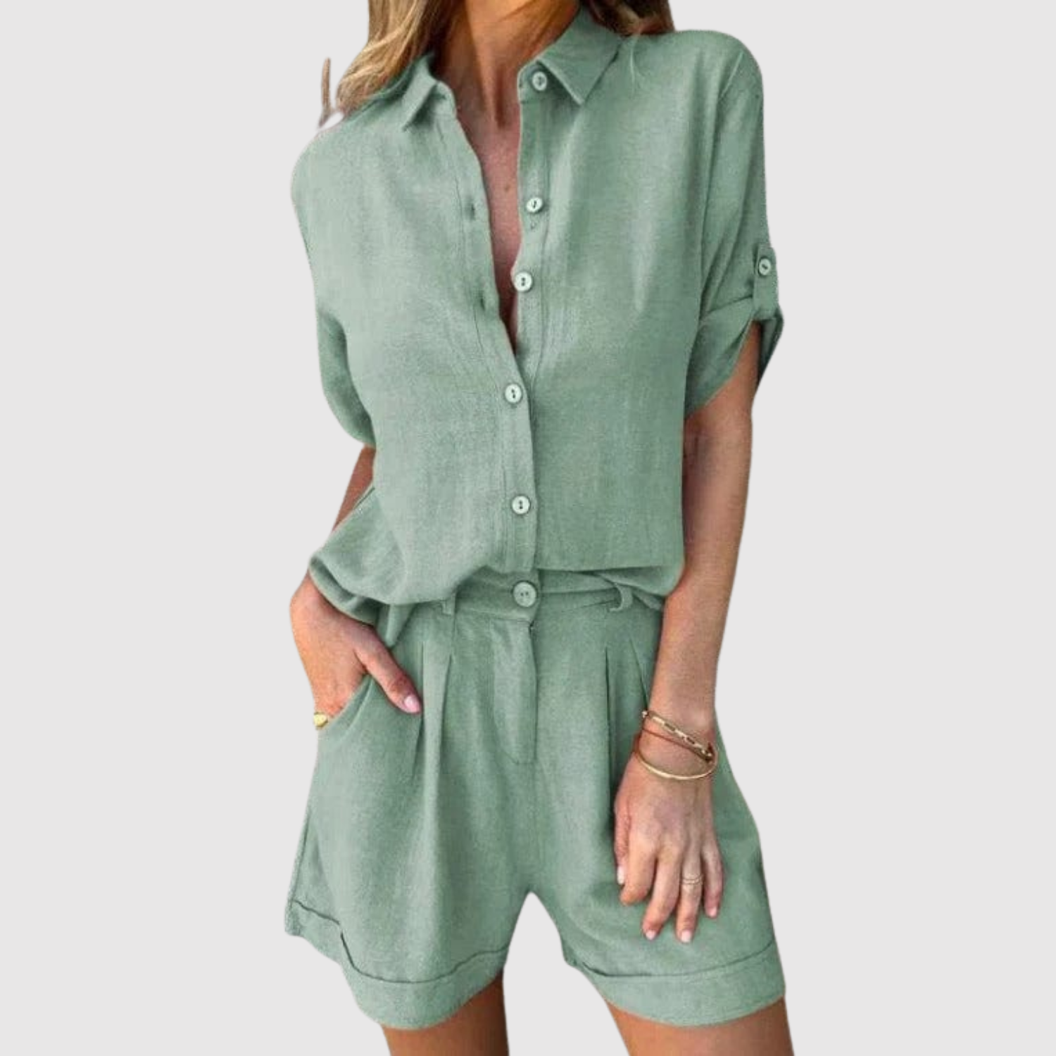 Natálie – Neformální komplet s košilí a šortkami