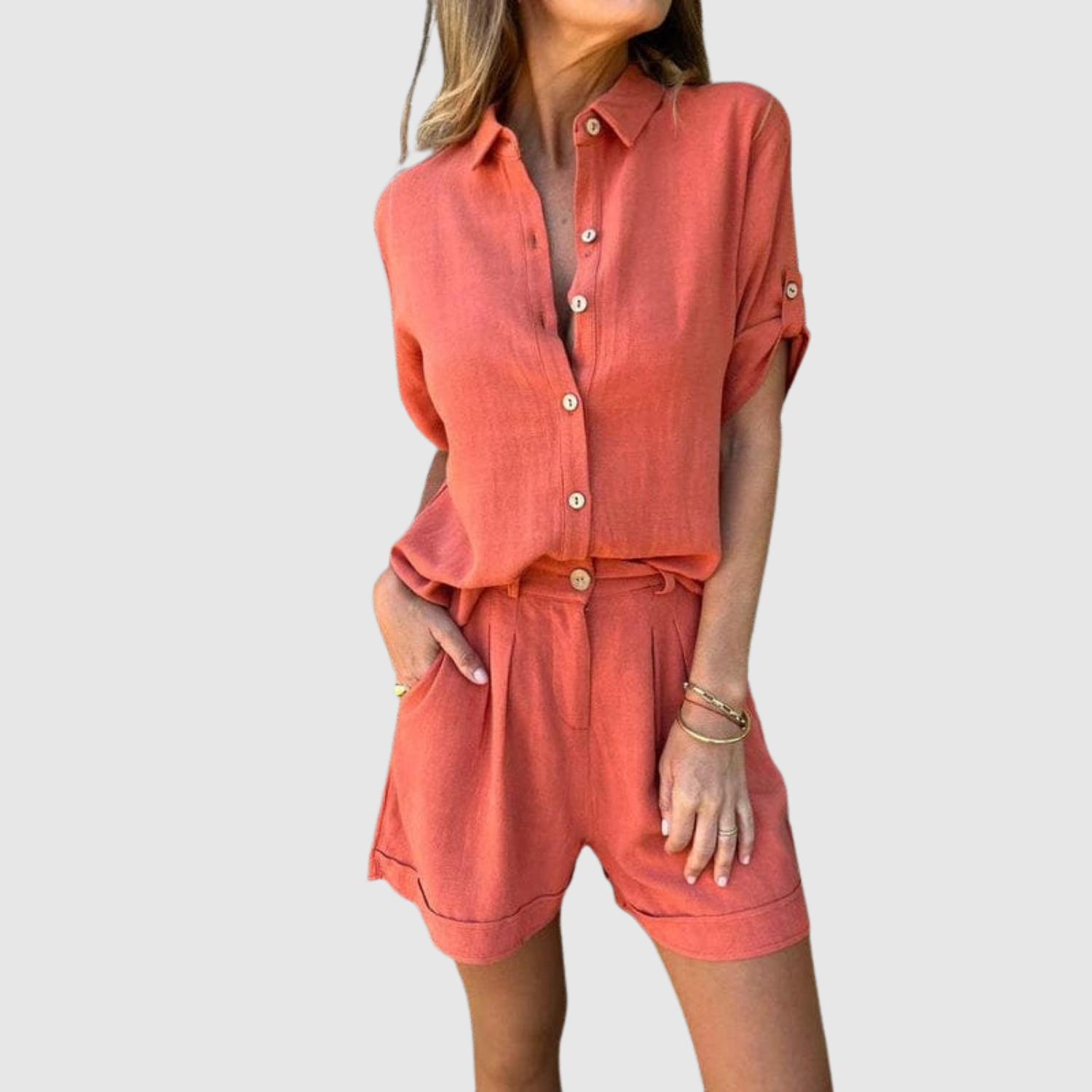 Natálie – Neformální komplet s košilí a šortkami