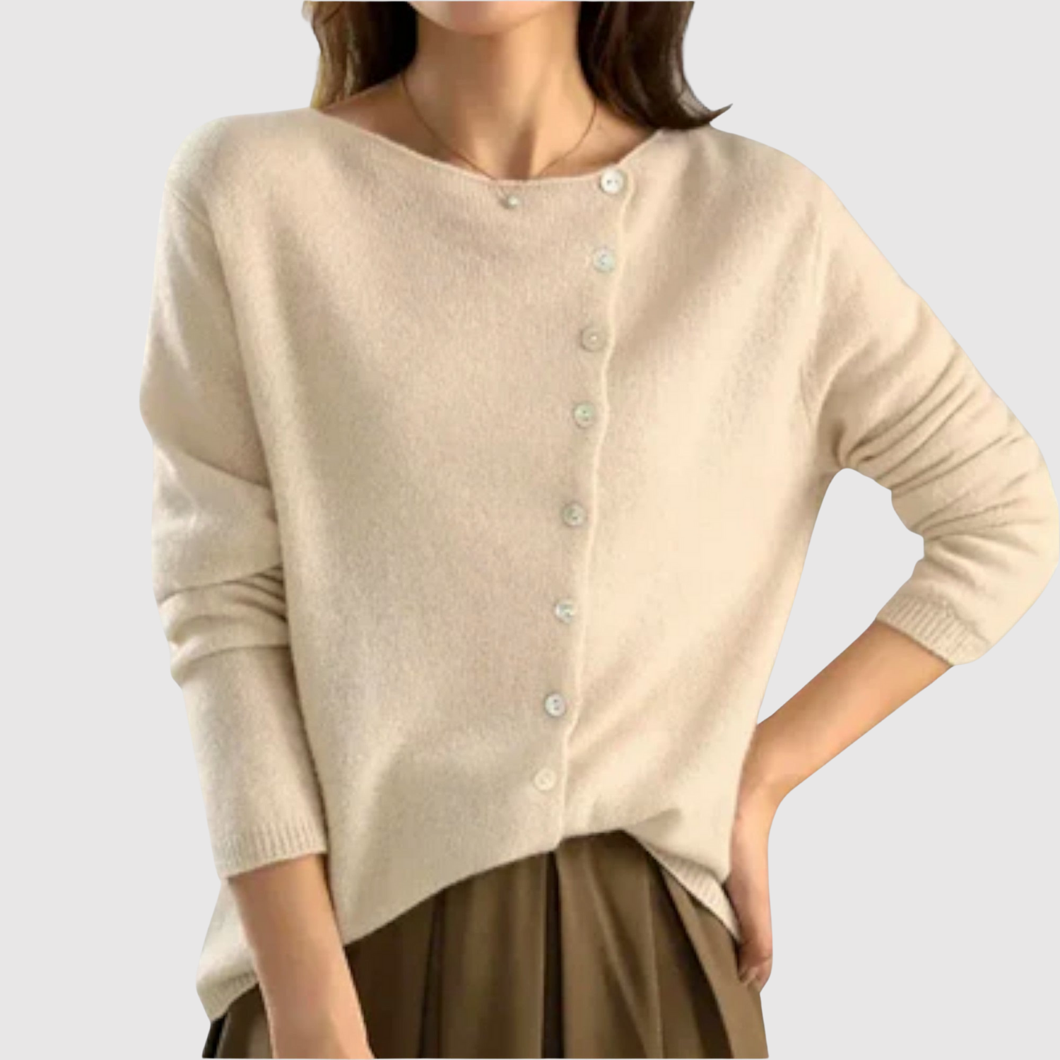 Nora – Klasický cardigan s perlovými knoflíky