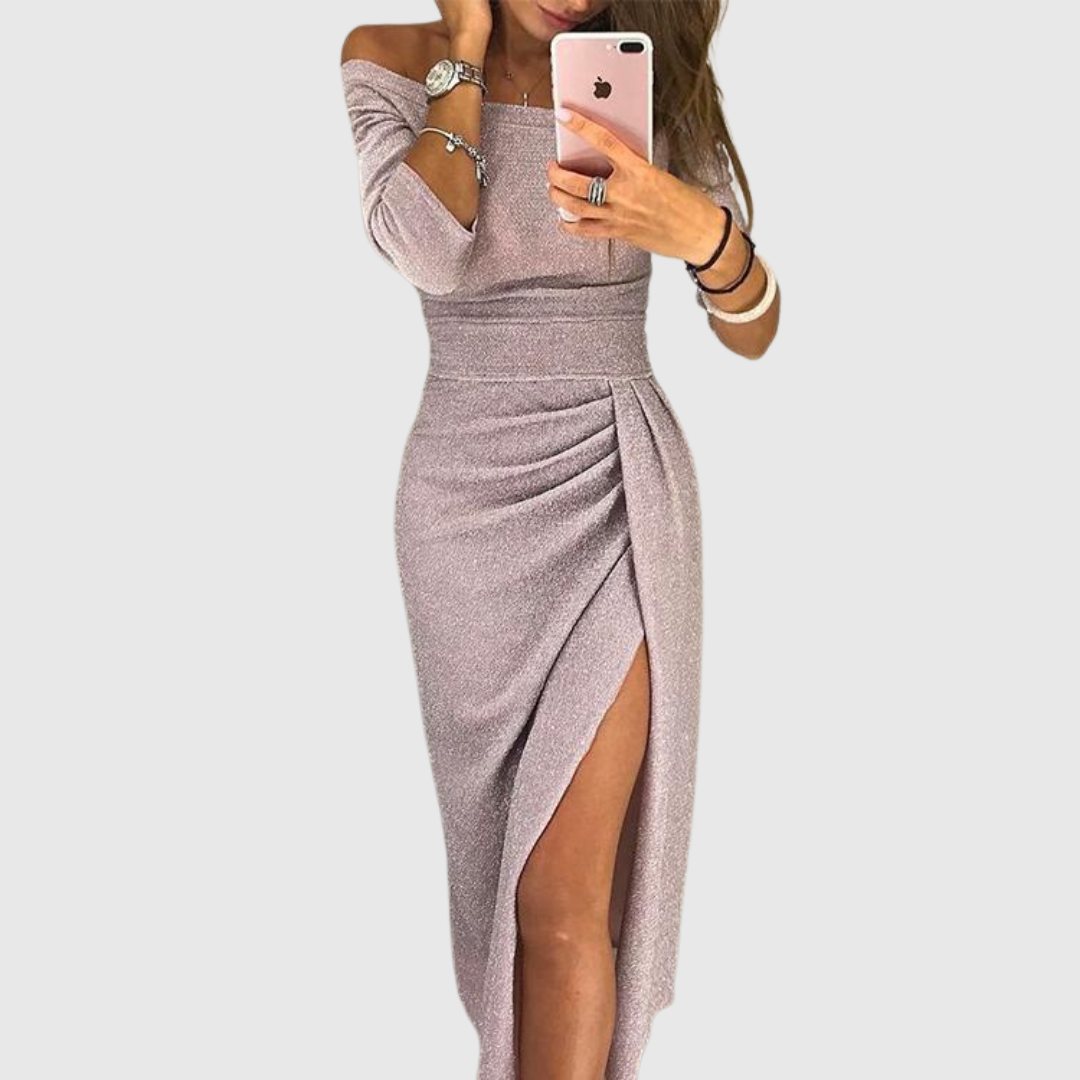 Eliška - Elegantní šaty s vysokým rozparkem