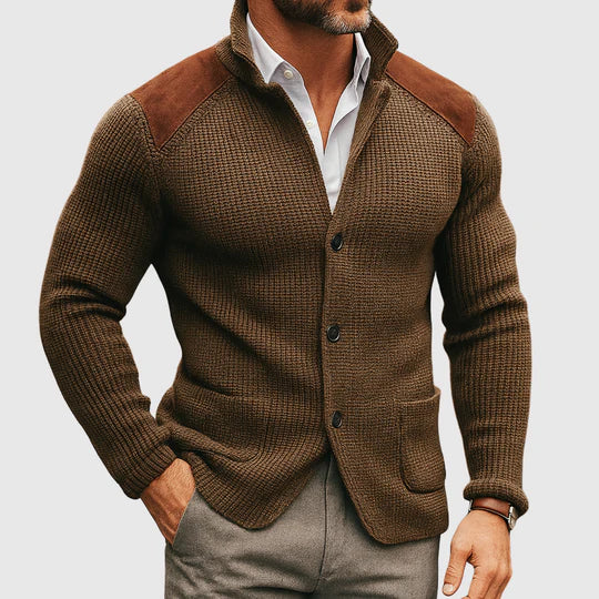 Šimon – Elegantní pletený kardigan s kontrastními rameny